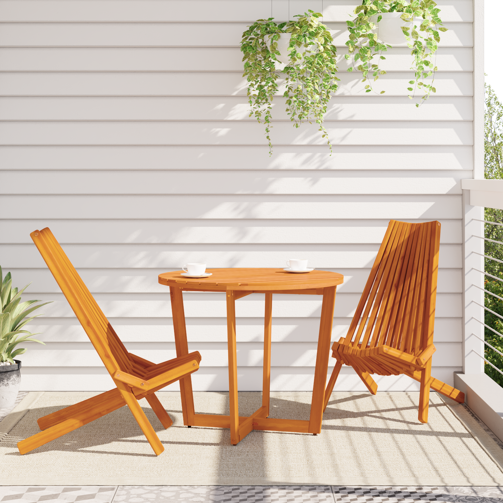 vidaXL Tuinstoelen 2 st inklapbaar massief acaciahout