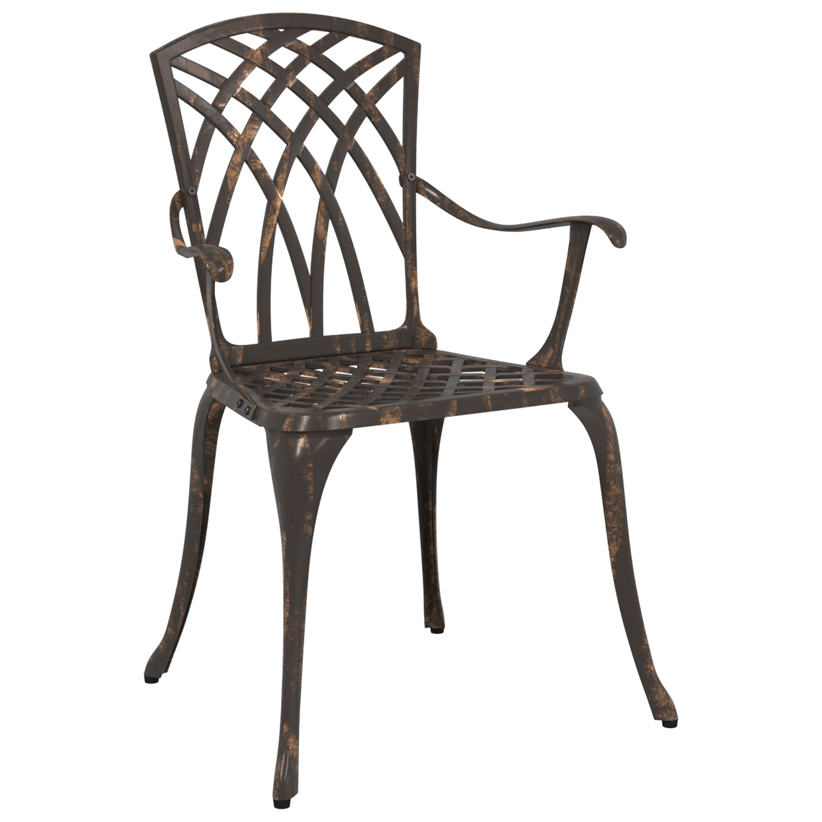 vidaXL Tuinstoelen 2 st gietaluminium bronskleurig
