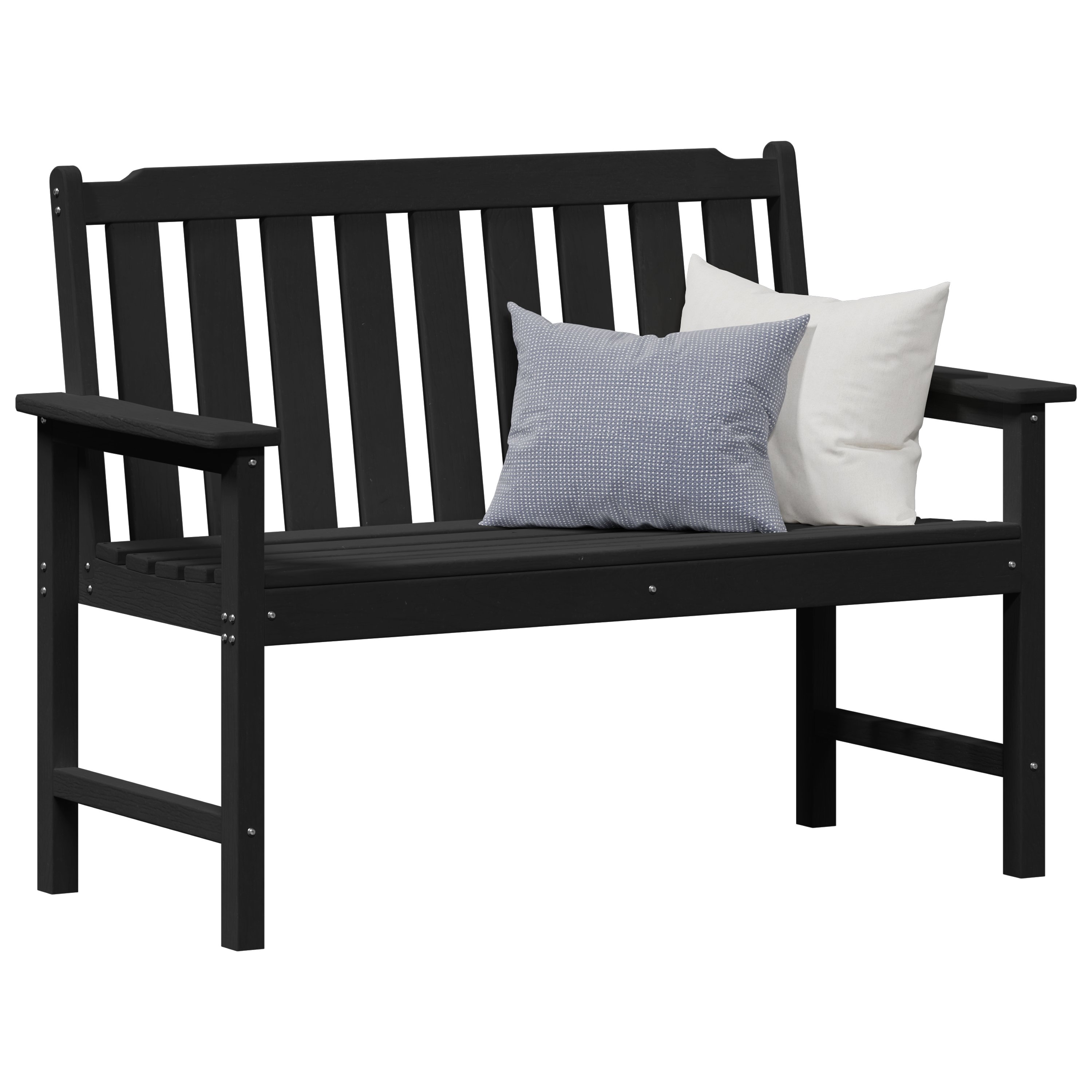 vidaXL Tuinbank Zwart 120 cm HDPE