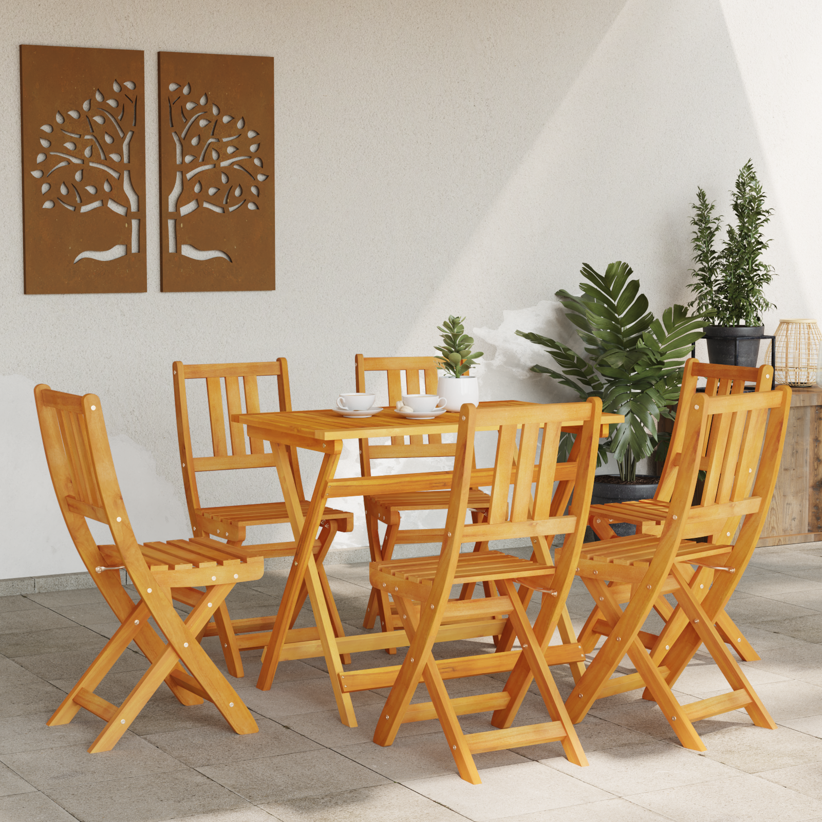 vidaXL Tuinstoelen 6 st inklapbaar 36x46x86 cm massief acaciahout