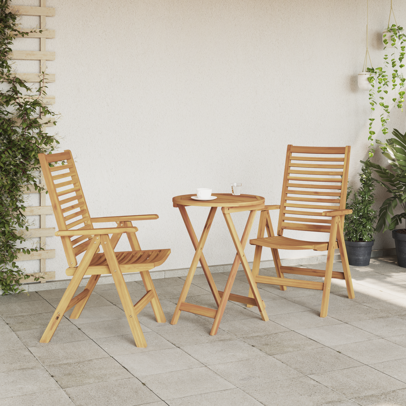 vidaXL Tuinstoelen 2 st massief teakhout