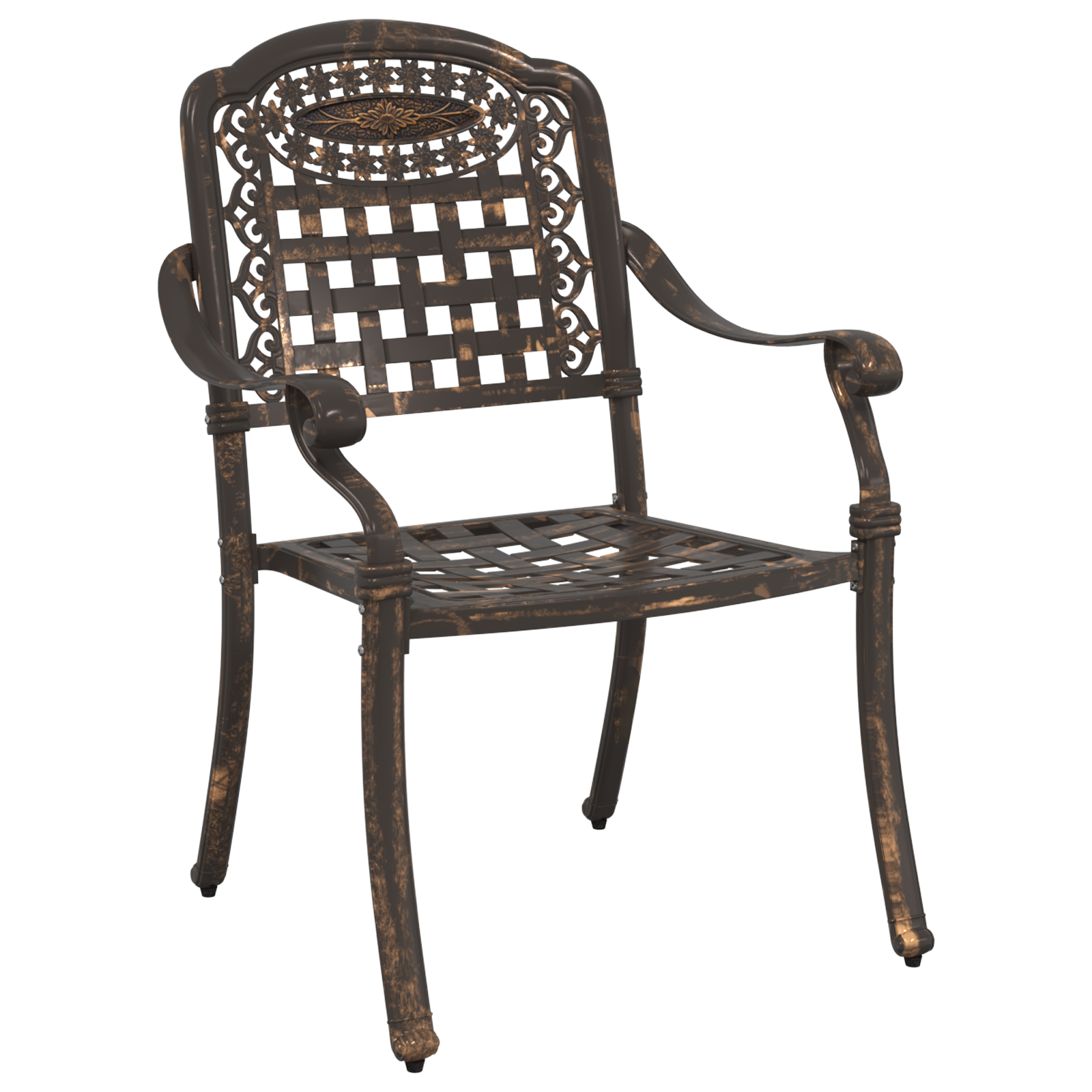 vidaXL Tuinstoelen 2 st gietaluminium bronskleurig