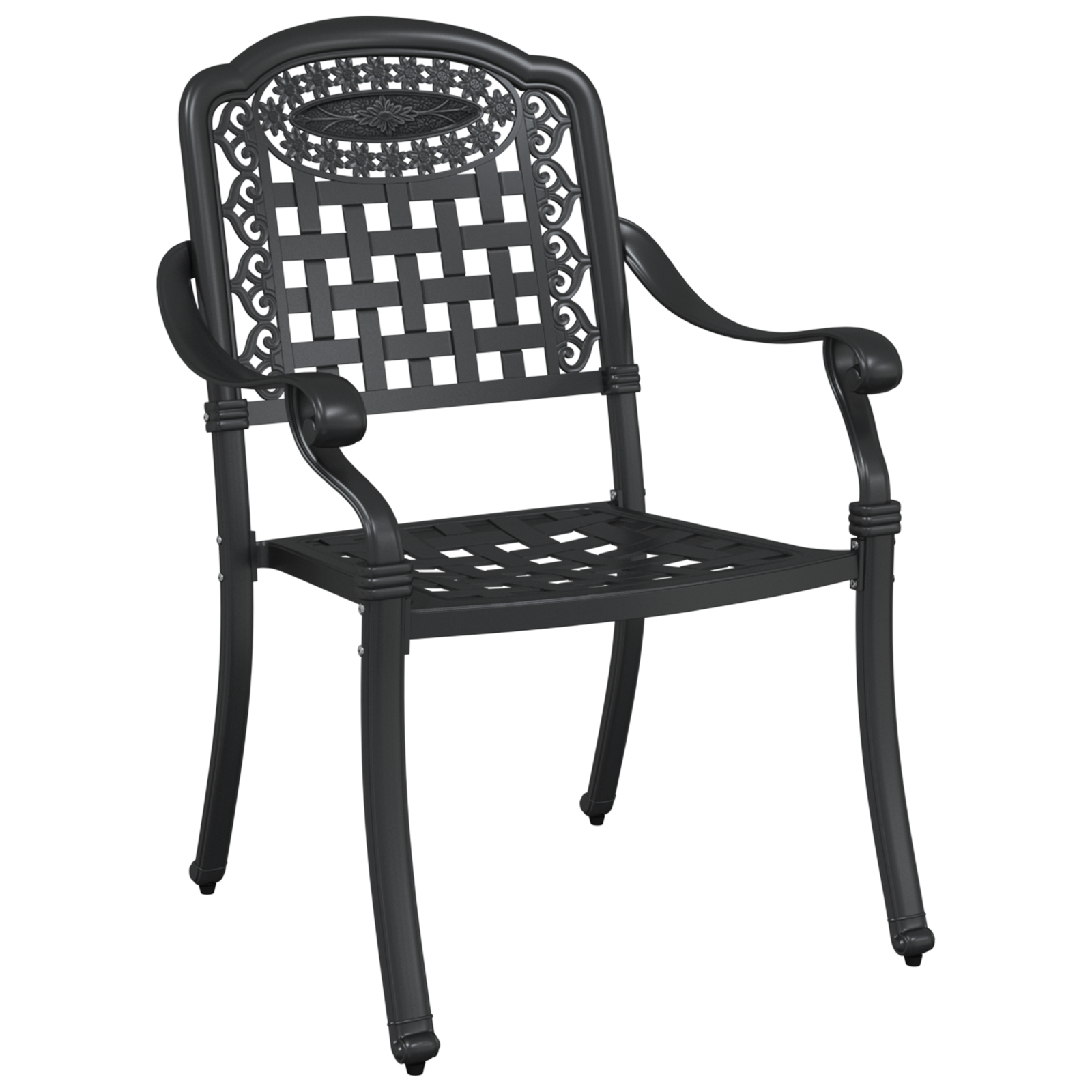 vidaXL Tuinstoelen 2 st gietaluminium zwart