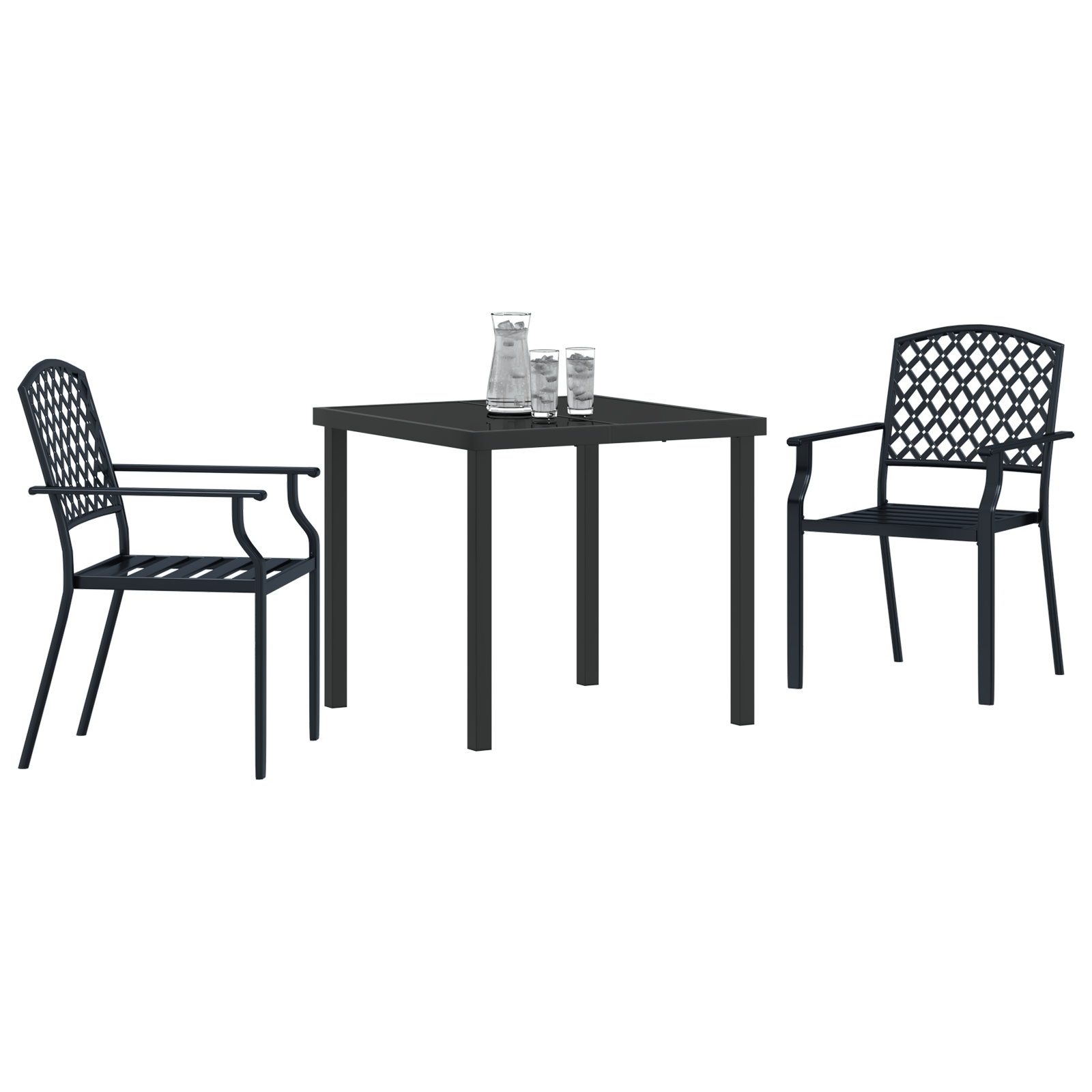 vidaXL 3-delige tuin eetset antraciet staal