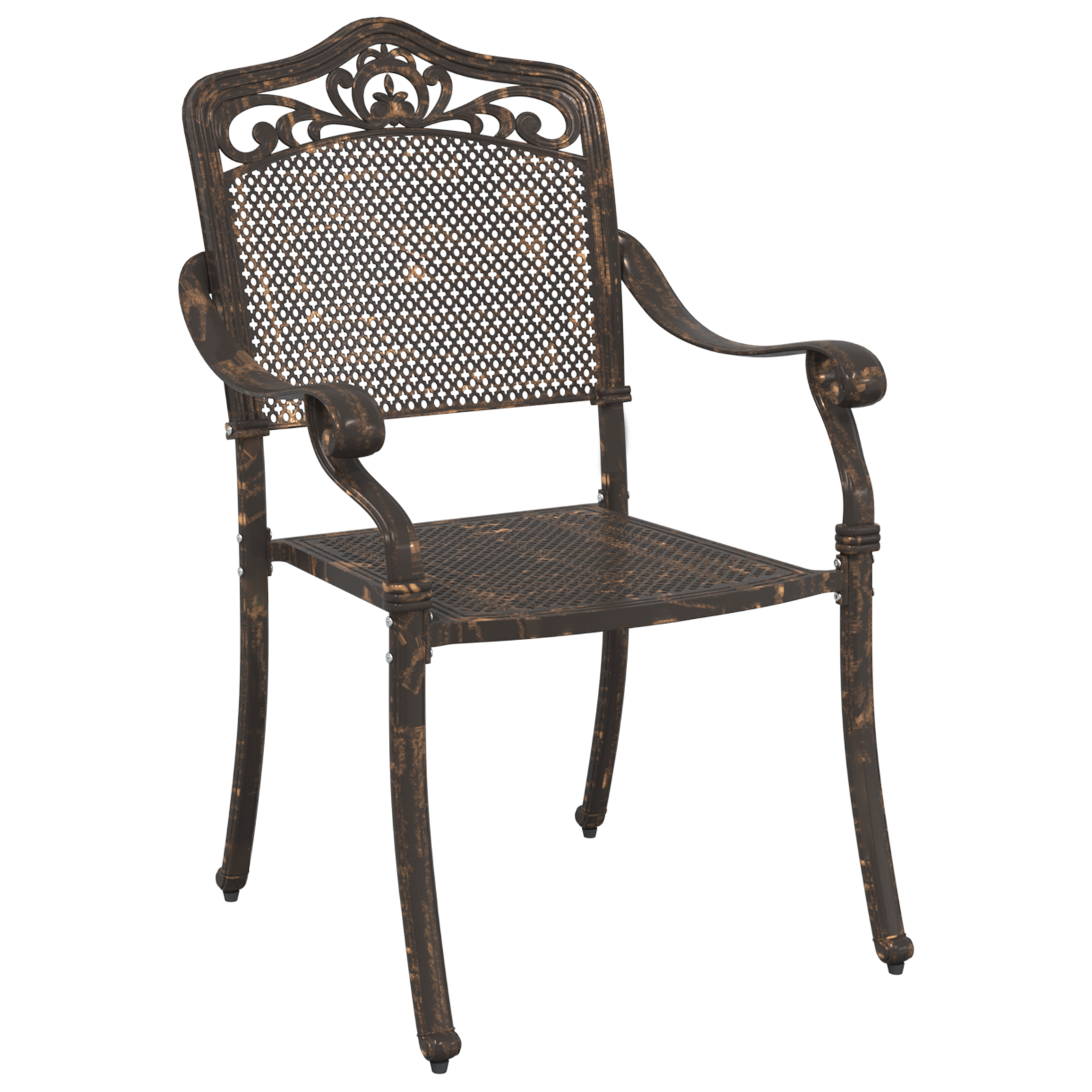 vidaXL Tuinstoelen 2 st gietaluminium bronskleurig