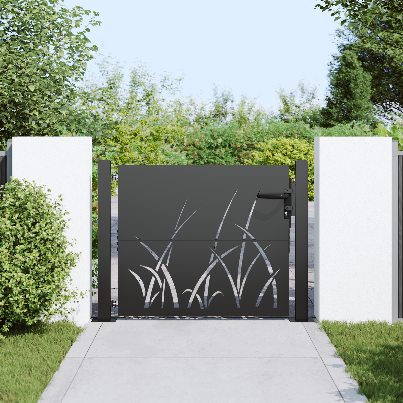 vidaXL Tuinpoort Zwart 105 x 100 cm Poedergecoat staal