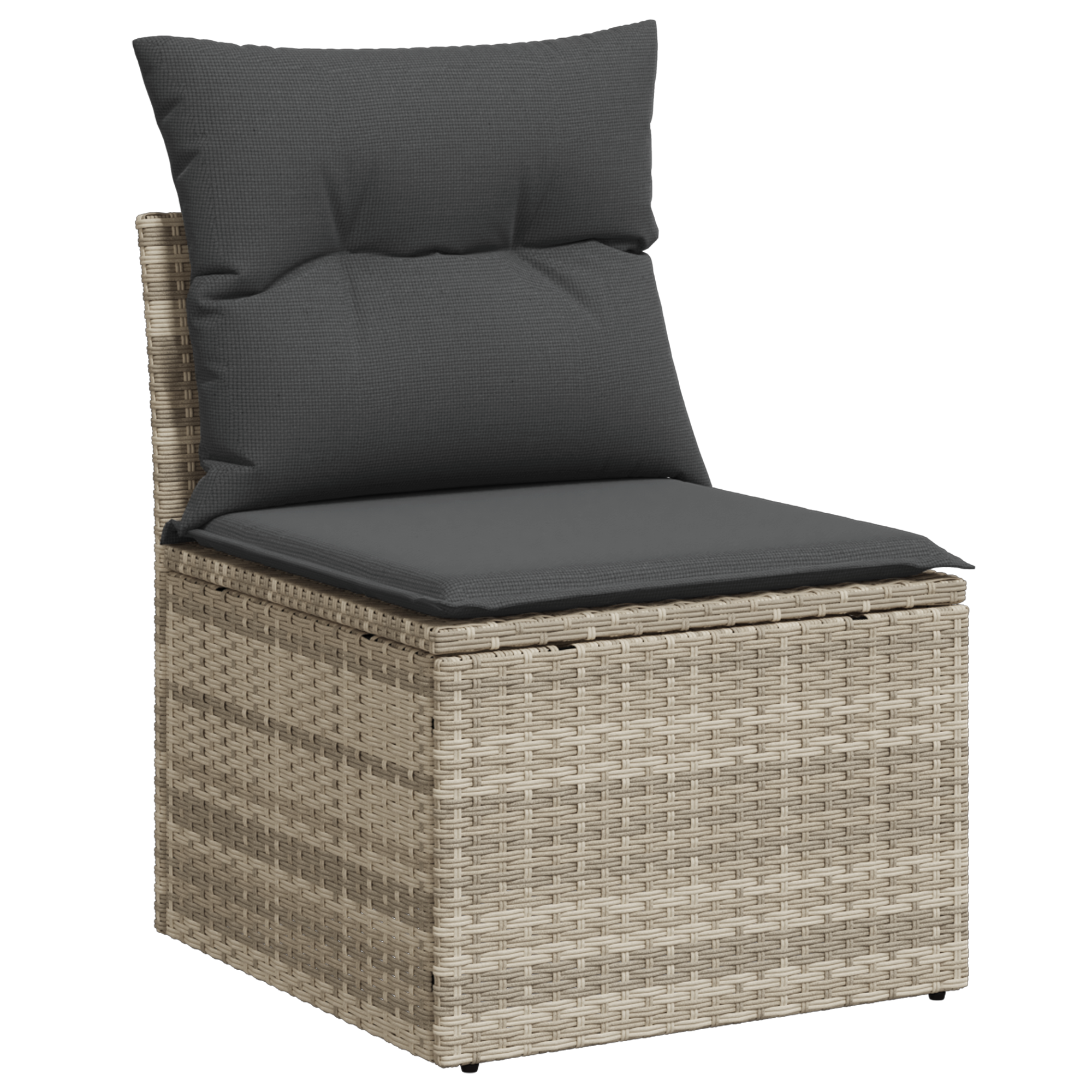 vidaXL 8-delige tuinset met kussens lichtgrijs poly rattan