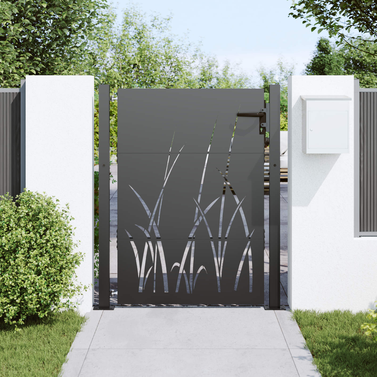 vidaXL Tuinpoort Zwart 105 x 125 cm Poedergecoat staal