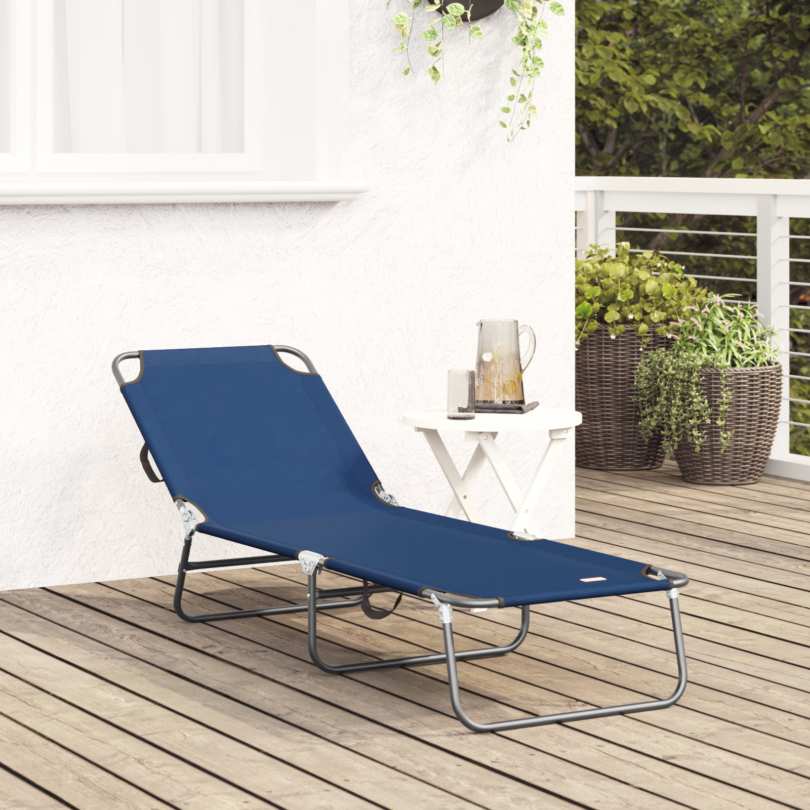 vidaXL Vouwbaar Ligbed Draagbaar Blauw 600D Oxford Stof