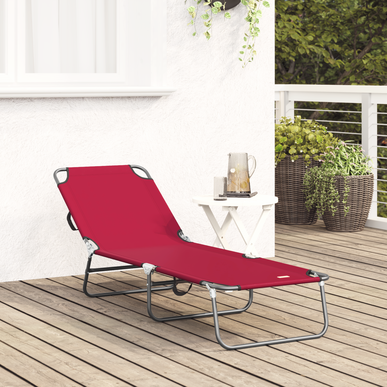vidaXL Opvouwbare Ligbed Draagbaar Rood 600D Oxford Stof