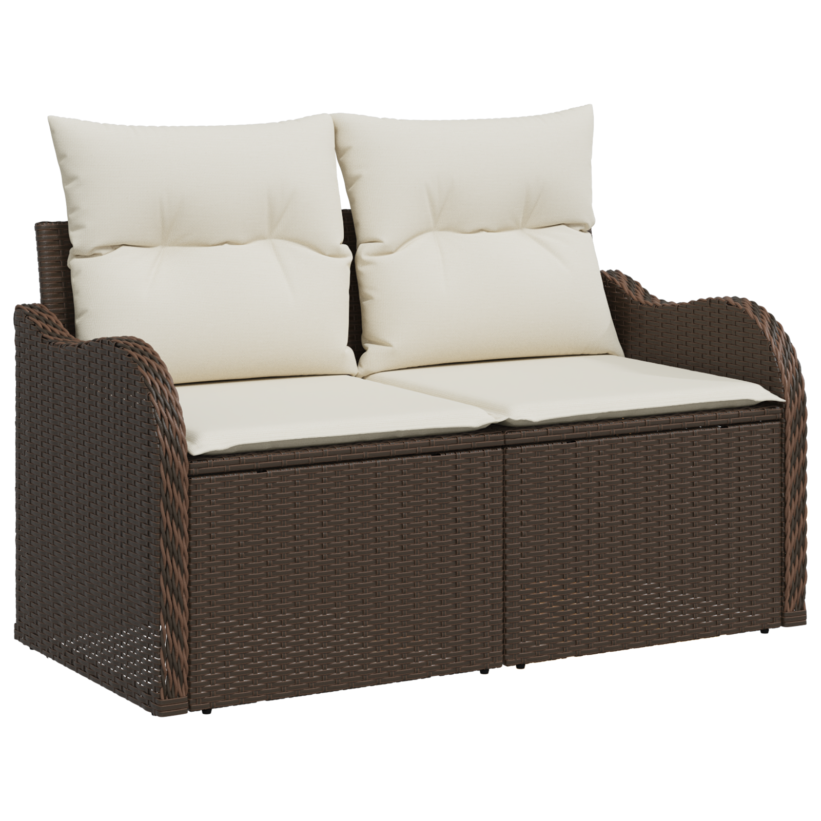 vidaXL 9-delige tuinset met kussens bruin poly rattan