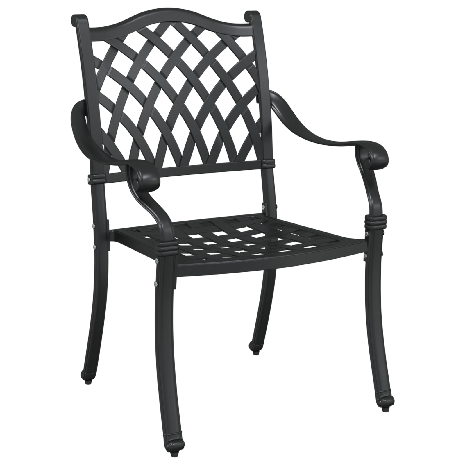 vidaXL Tuinstoelen 2 st gietaluminium zwart