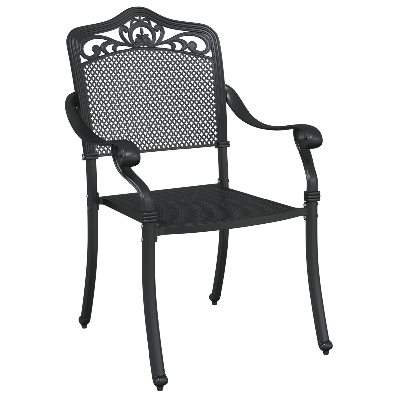 vidaXL Tuinstoelen 2 st gietaluminium zwart
