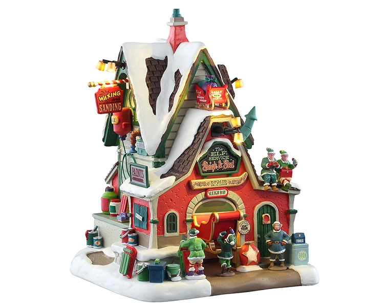 Lemax The elf service sleigh & sled repai
