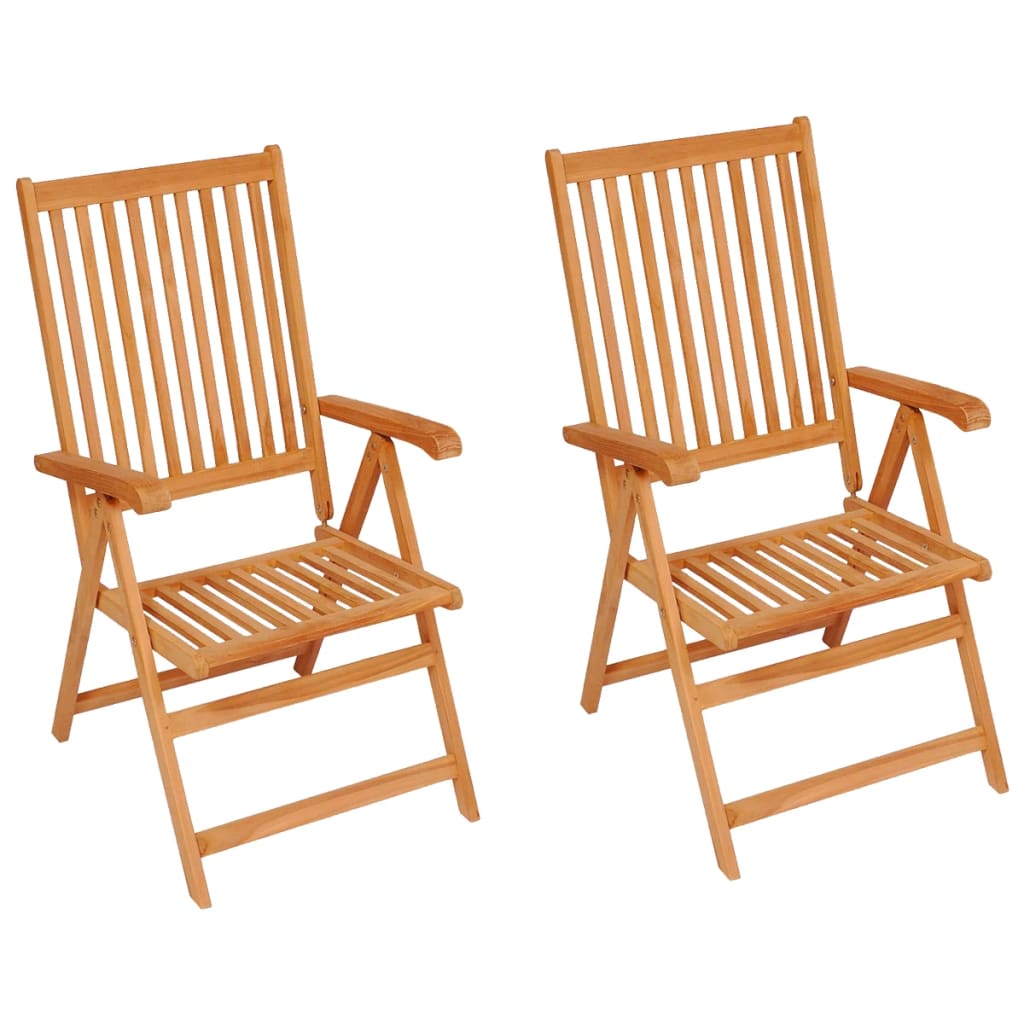 vidaXL Tuinstoelen 2 st met heldergroene kussens massief teakhout