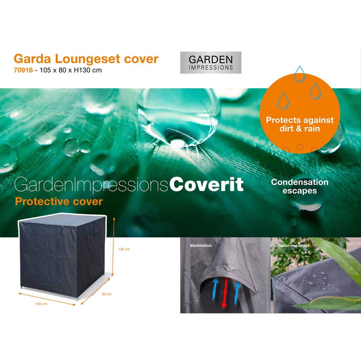 Garden Impressions Loungesethoes Garda balkonset 105x80xH130 cm - Coverit