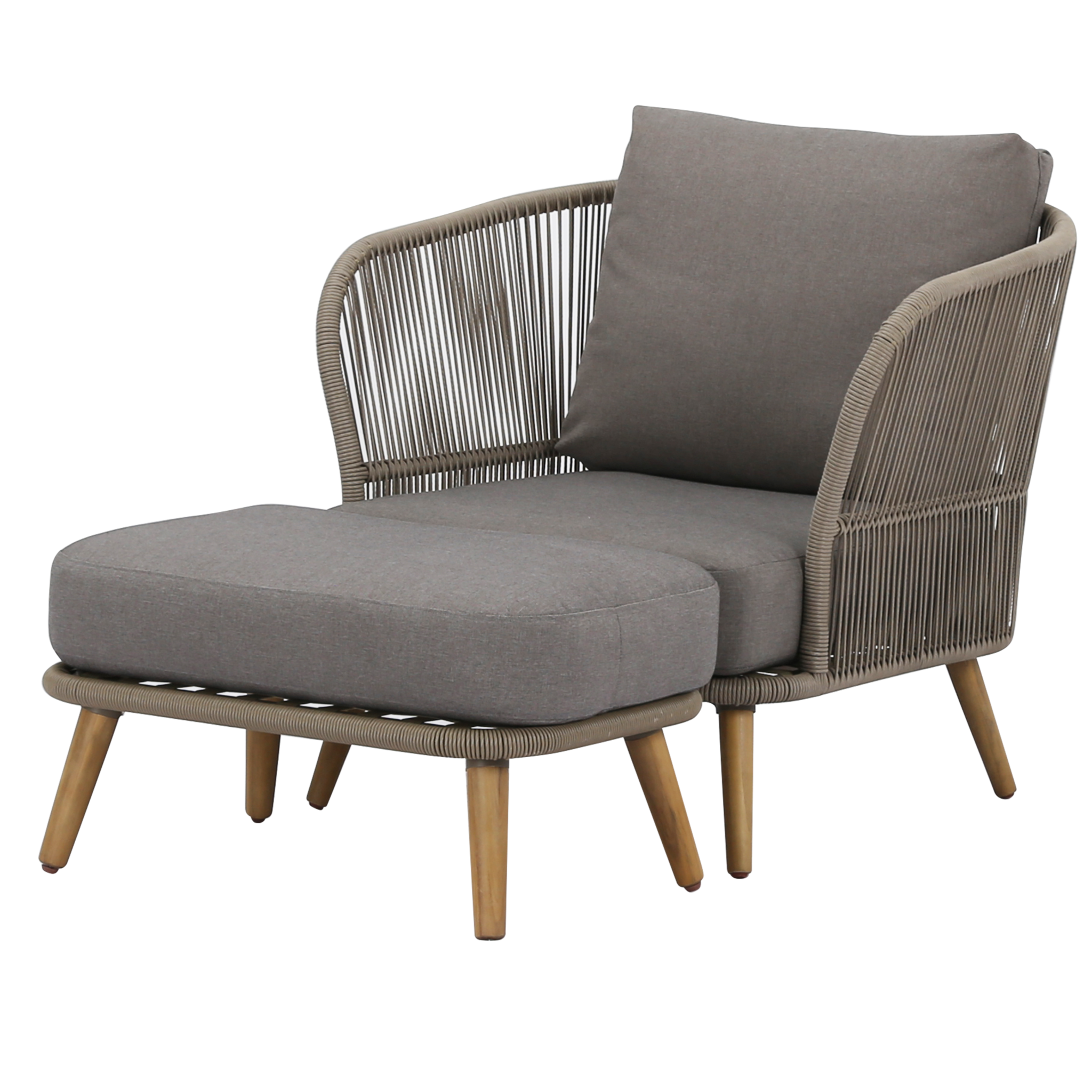AVH-Collectie Volterra lounge balkonset 2-delig licht bruin wicker