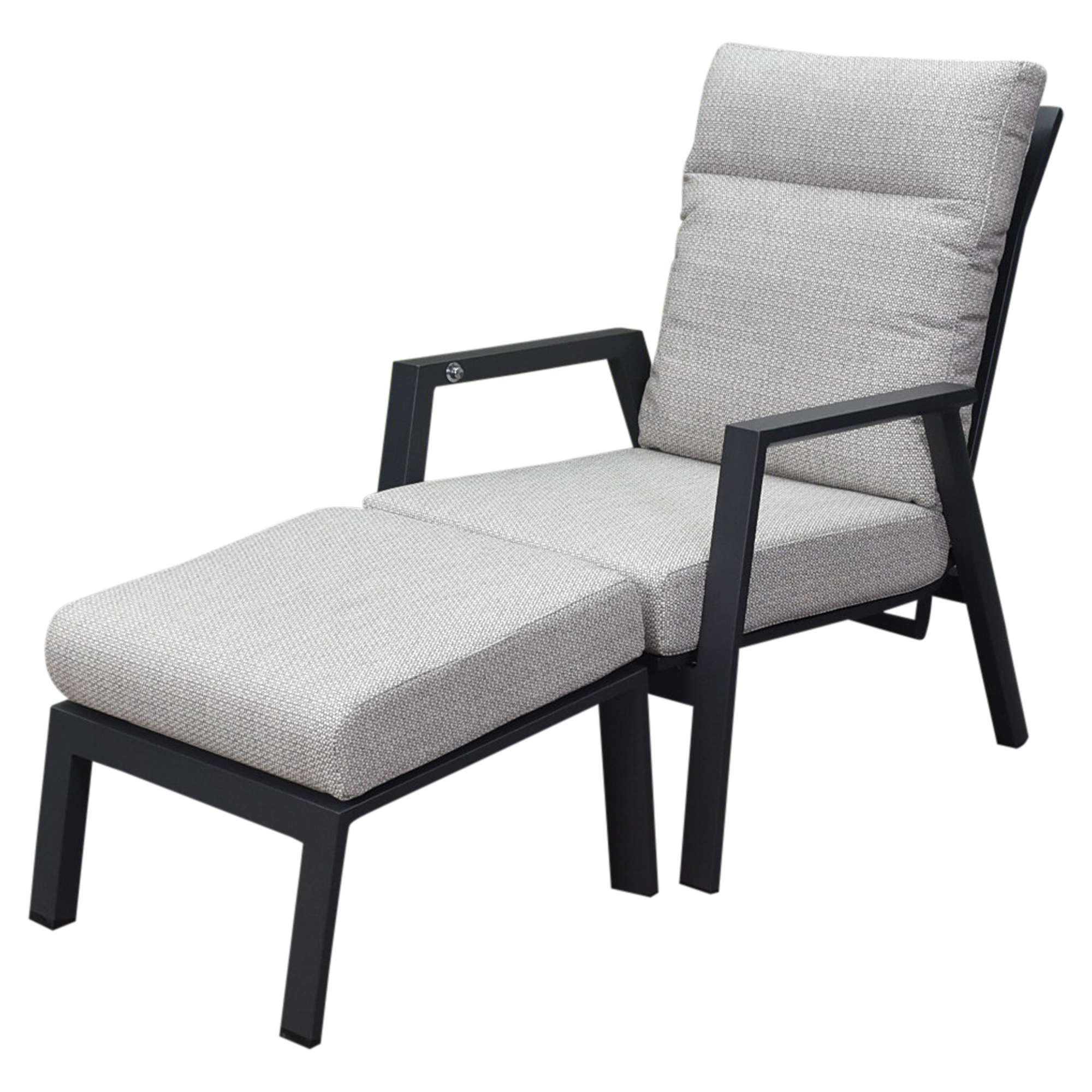 AVH-Collectie Barolo lounge balkonset 2 delig verstelbaar antraciet aluminium