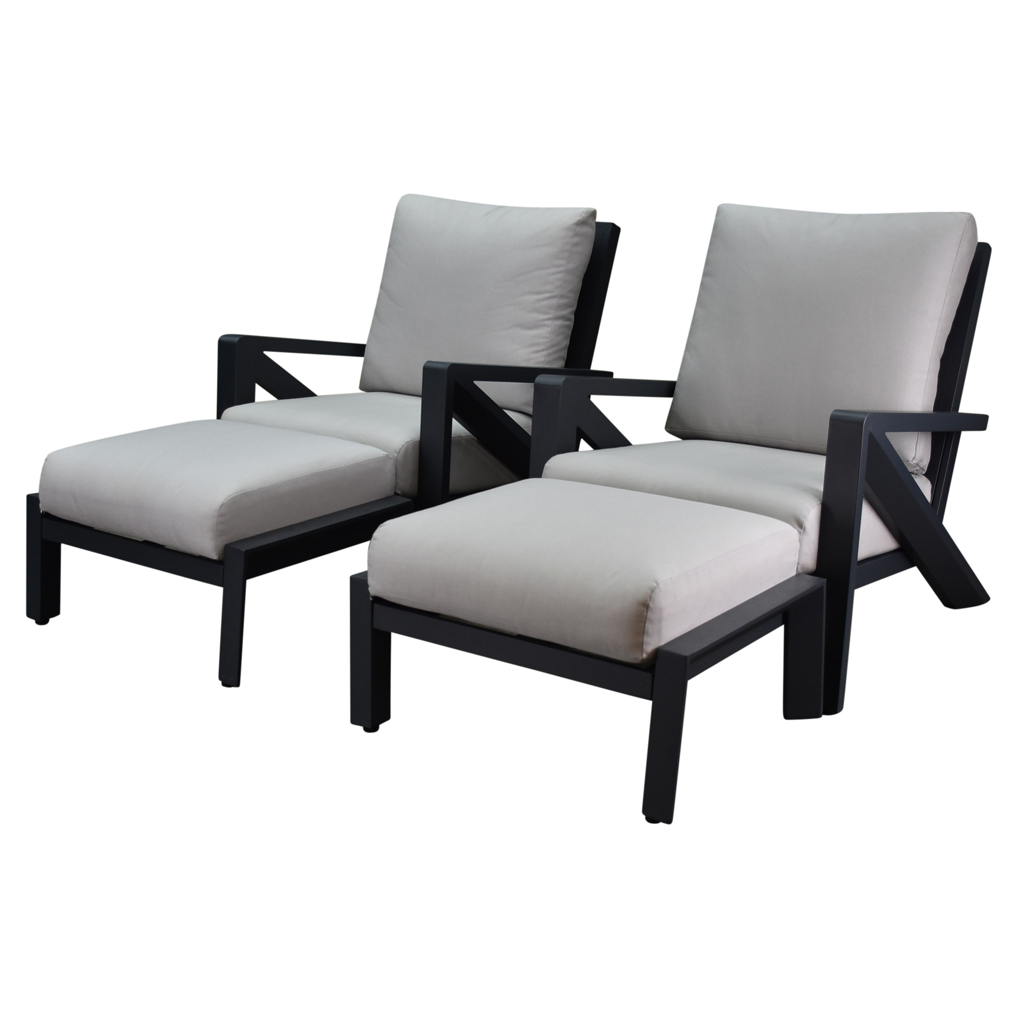 AVH-Collectie Fortaleza lounge balkonset 4 delig antraciet aluminium