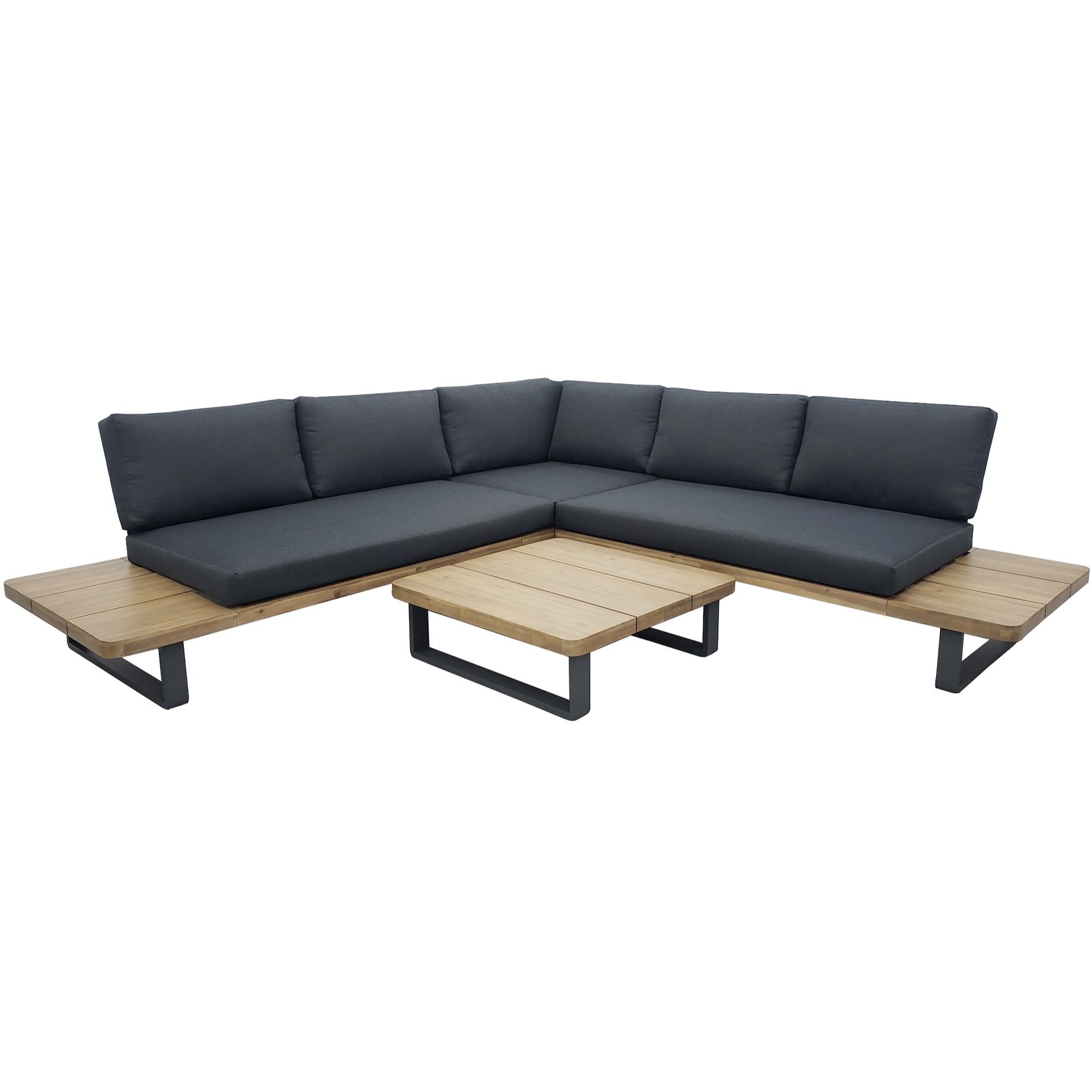 AVH-Collectie La Dolce Vita hoek platform loungeset 3 delig aluminium antraciet
