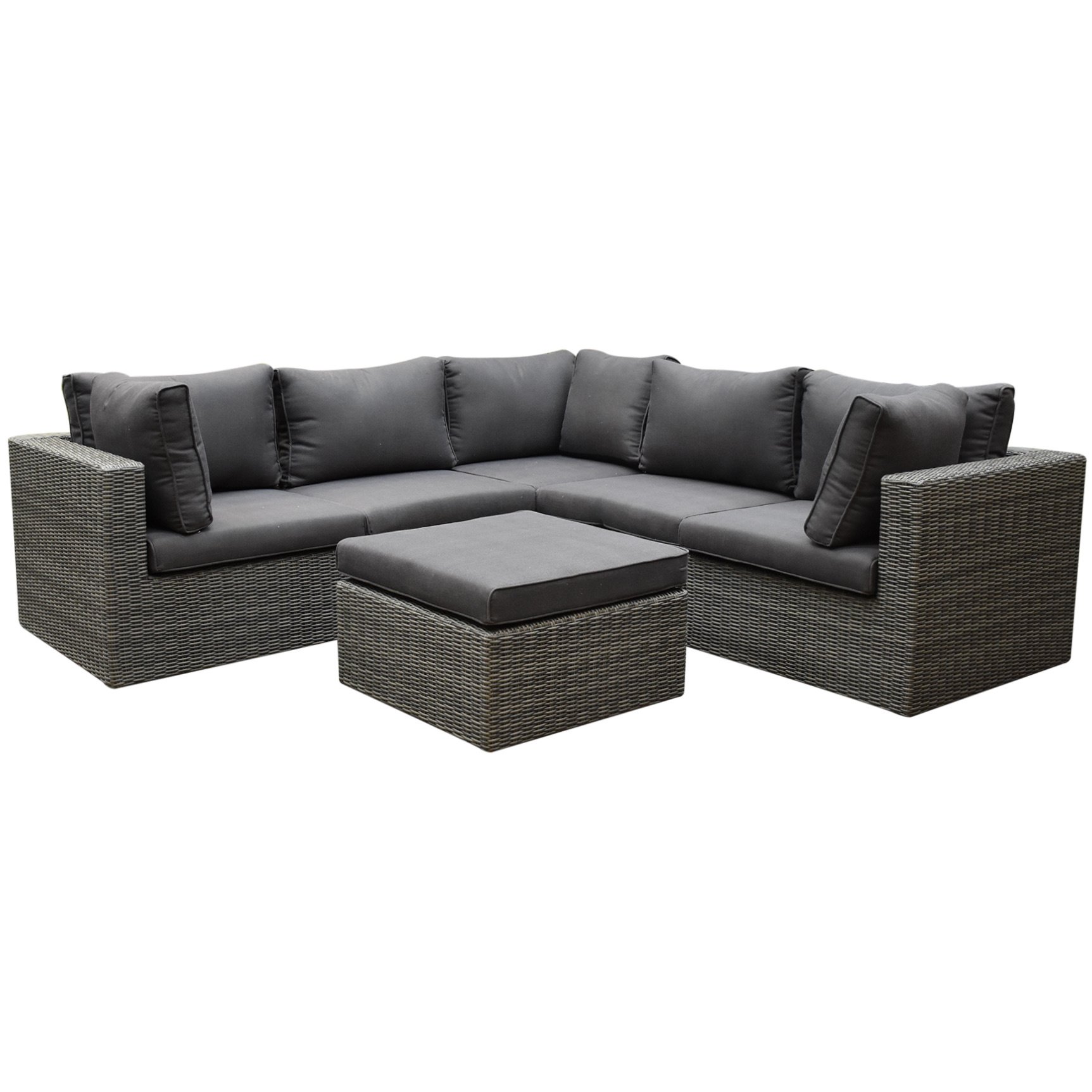AVH-Collectie Rio hoek loungeset 6 delig antraciet wicker
