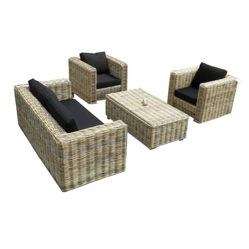 AVH-Collectie Nissah 2.5 zits stoel-bank loungeset rotan