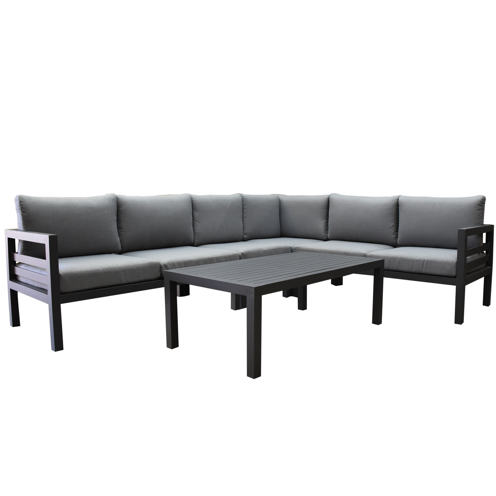 AVH-Collectie Fabri hoek loungeset 5 delig aluminium antraciet