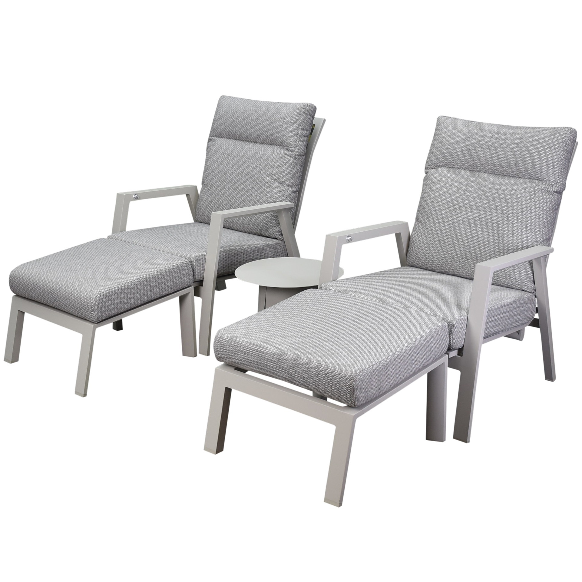 AVH-Collectie Barolo lounge balkonset 5 delig verstelbaar latte zand aluminium