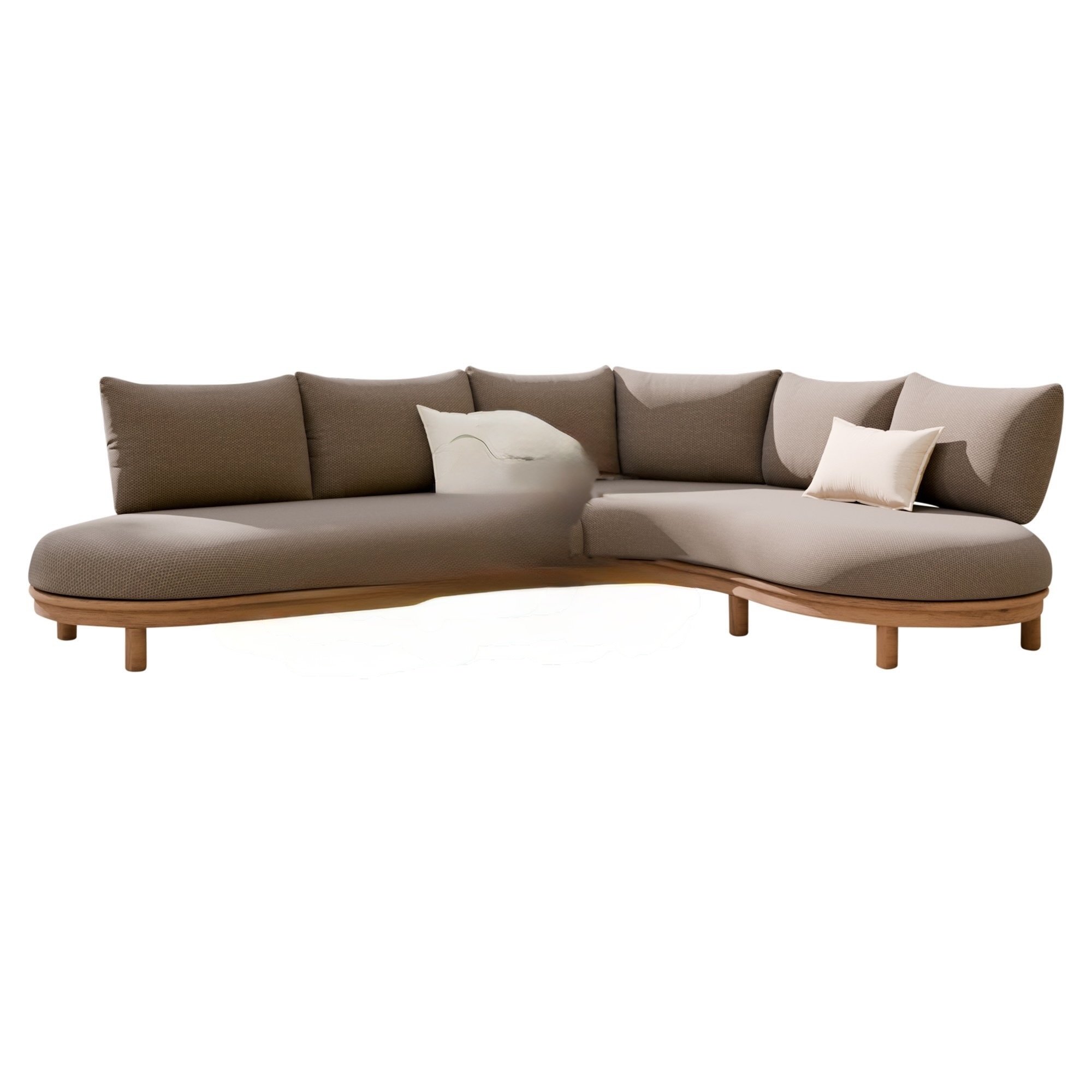 AVH-Collectie Eleganza organische hoek loungeset 2 delig hardhout