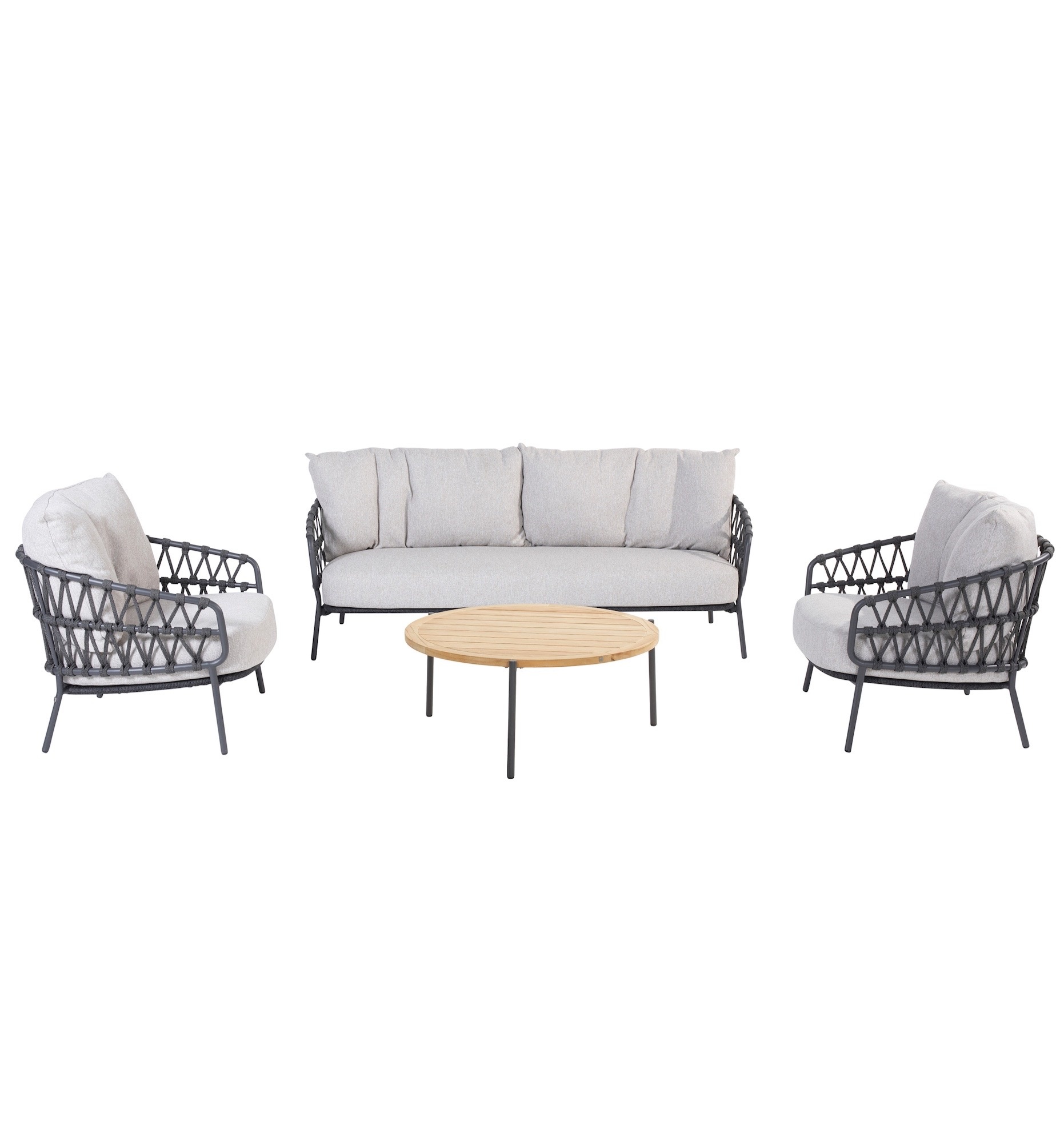 4 Seasons Outdoor Calpi stoel bank loungeset 4 delig rope 