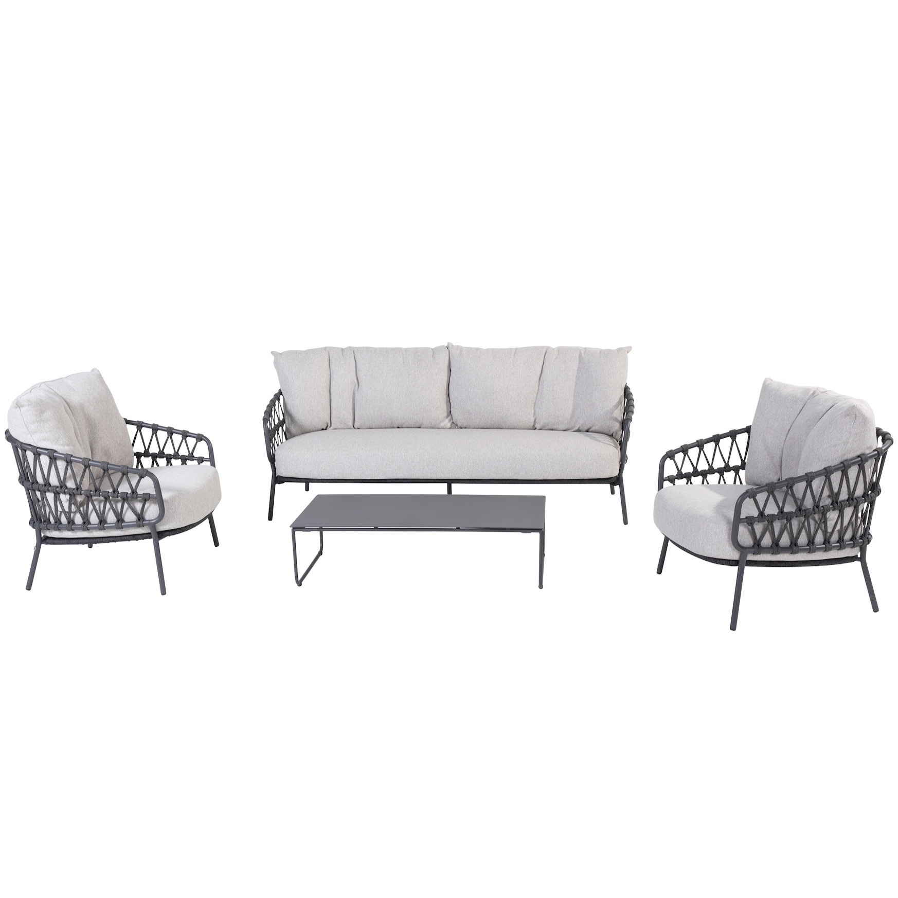 4 Seasons Outdoor Calpi stoel bank loungeset 4 delig rope 