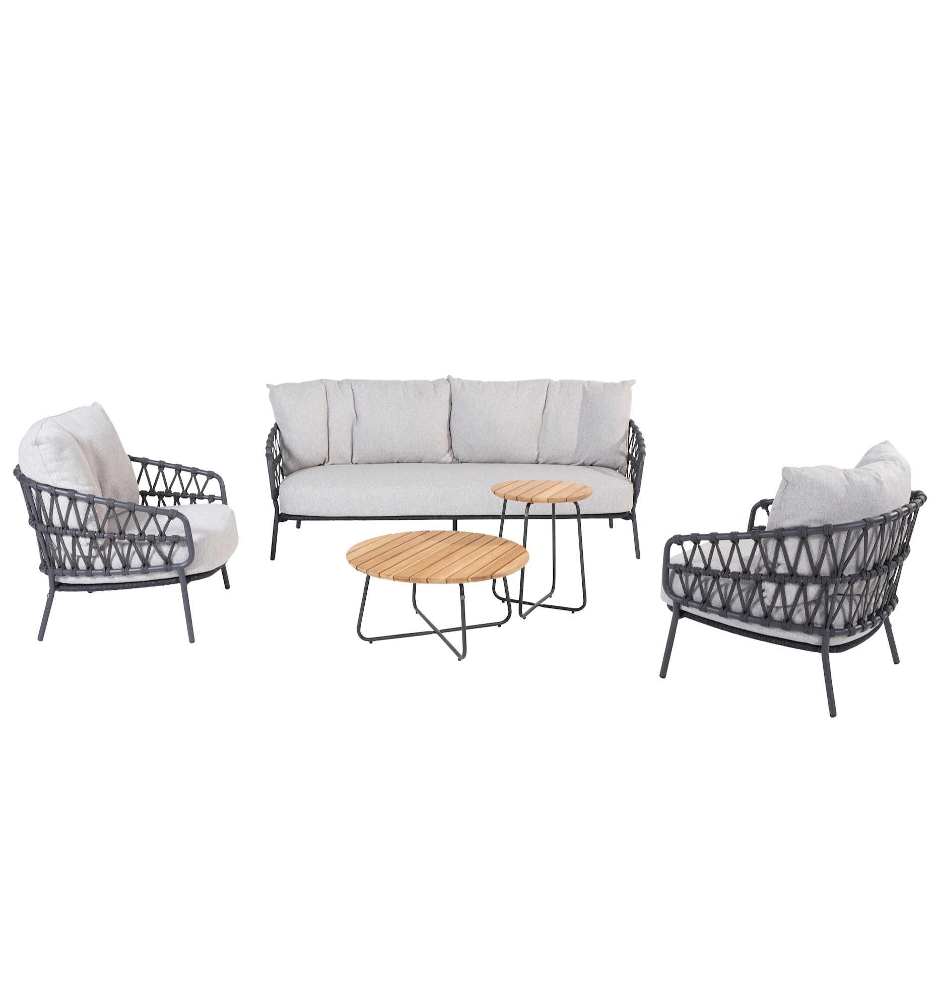 4 Seasons Outdoor Calpi stoel bank loungeset 5 delig rope 