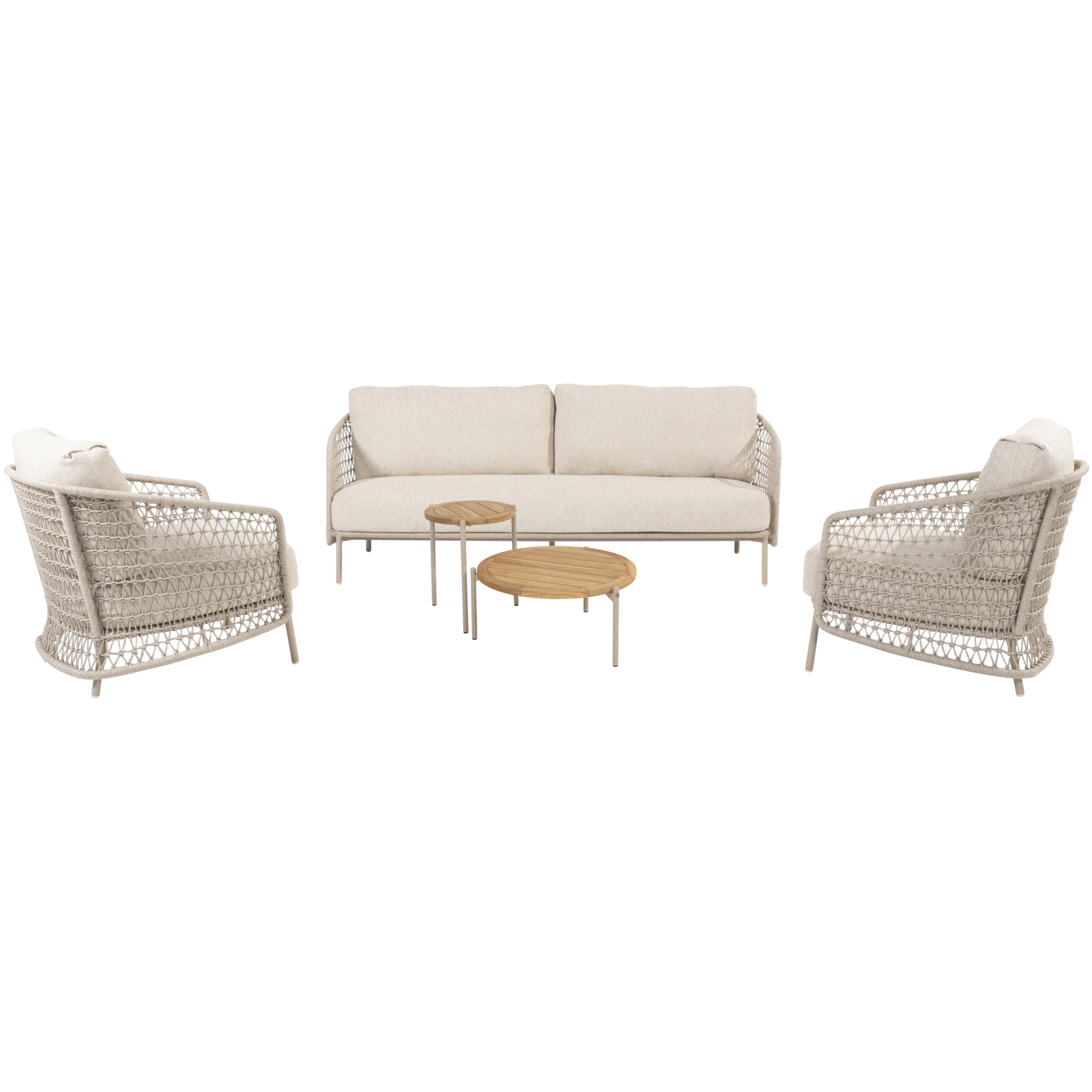 4 Seasons Outdoor Puccini stoel bank loungeset 5 delig teak latte 