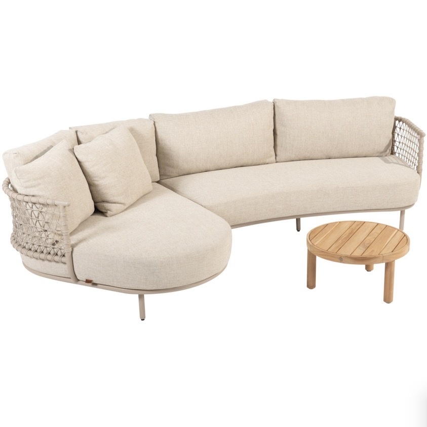 4 Seasons Outdoor Sardinia chaise longue loungeset 3 delig aluminum latte 