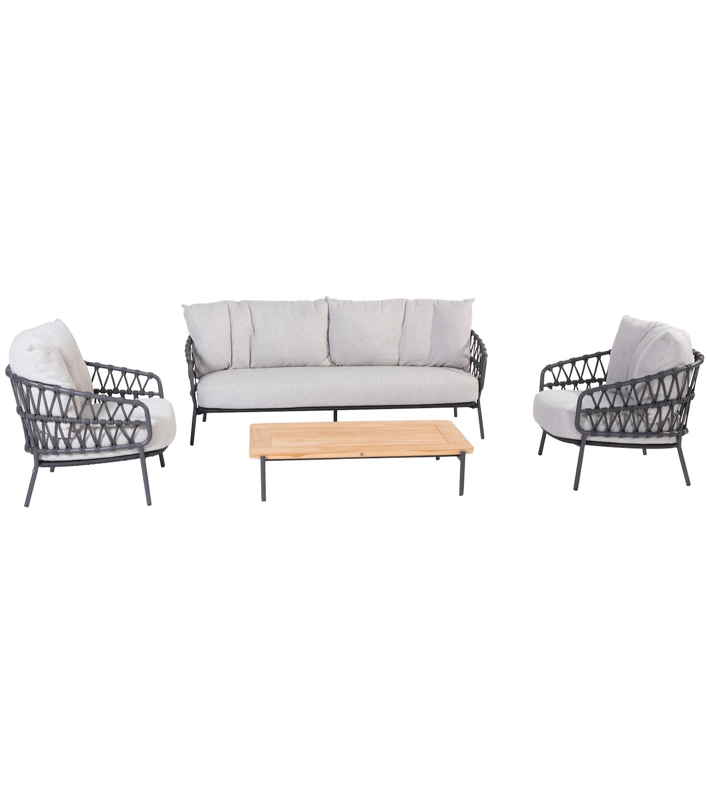 4 Seasons Outdoor Calpi stoel bank loungeset 4 delig rope 