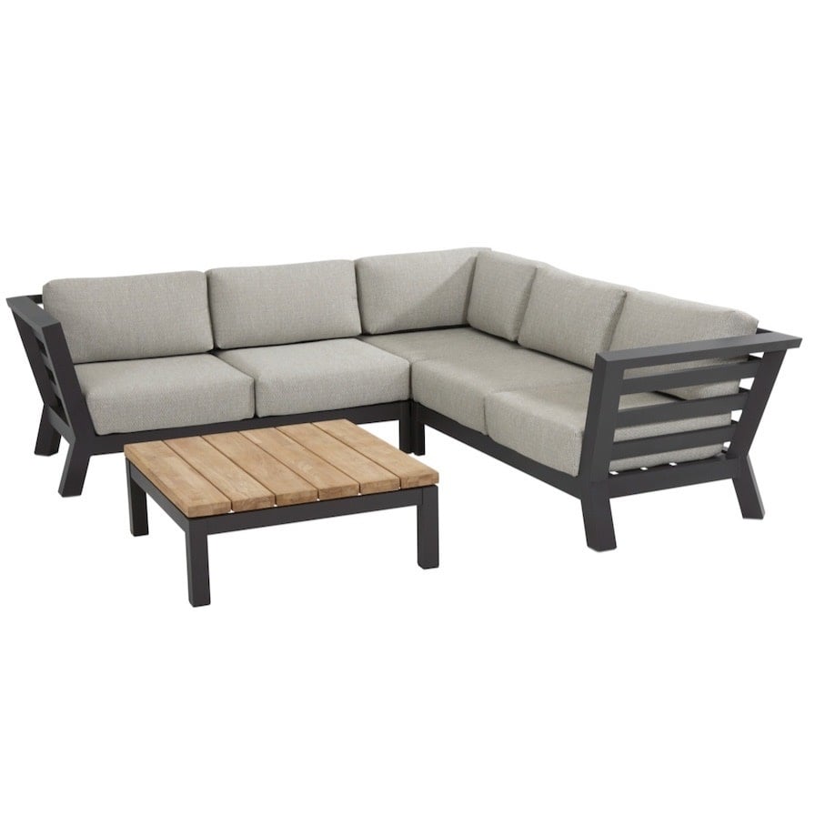 4 Seasons Outdoor Meteoro hoek loungeset 4-delig antraciet 4-Seasons Outdoor