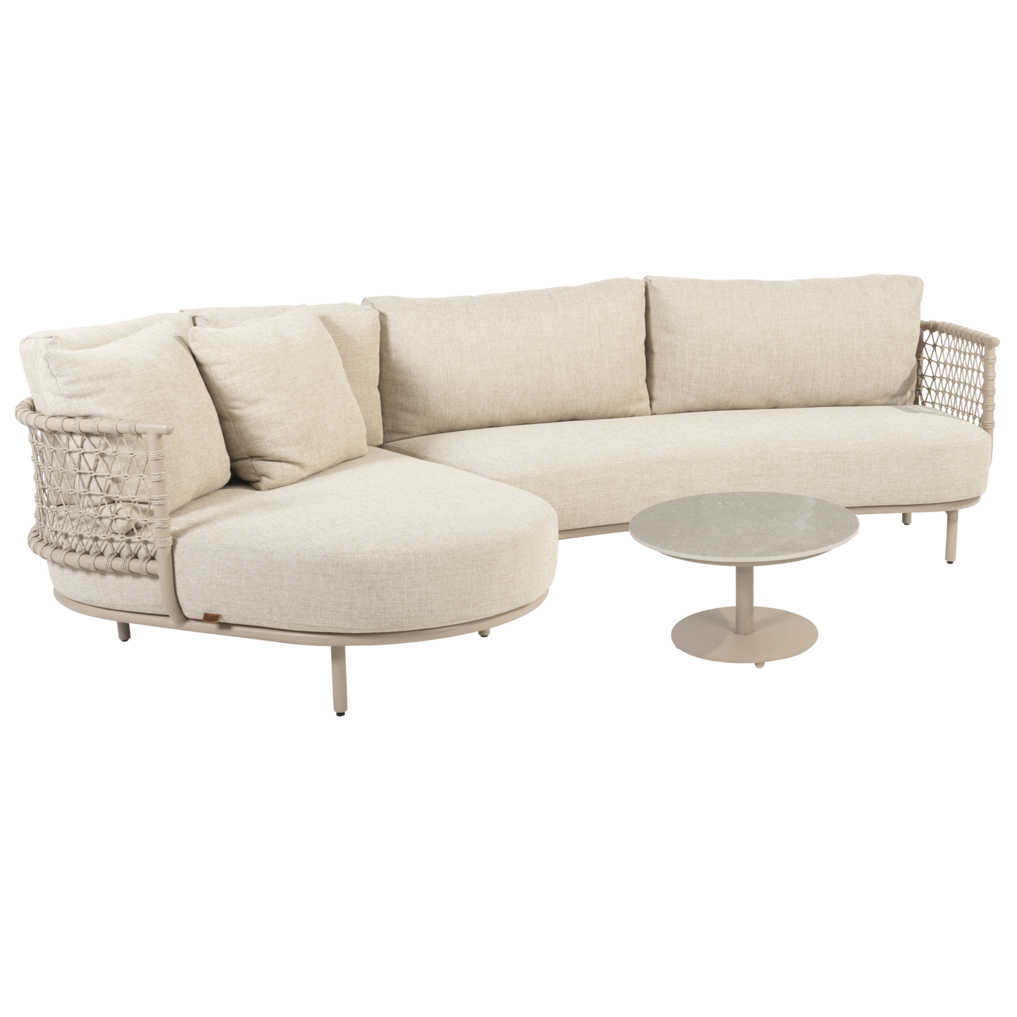 4 Seasons Outdoor Sardinia chaise longue loungeset 3 delig keramiek latte 