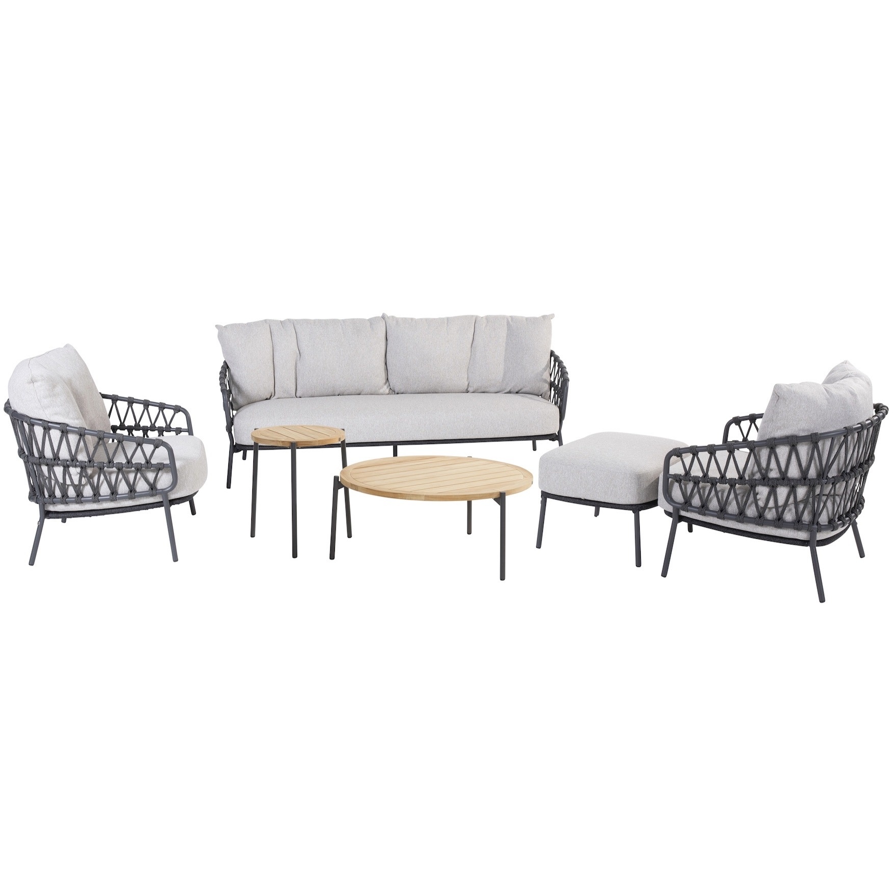 4 Seasons Outdoor Calpi stoel bank loungeset 6 delig rope 