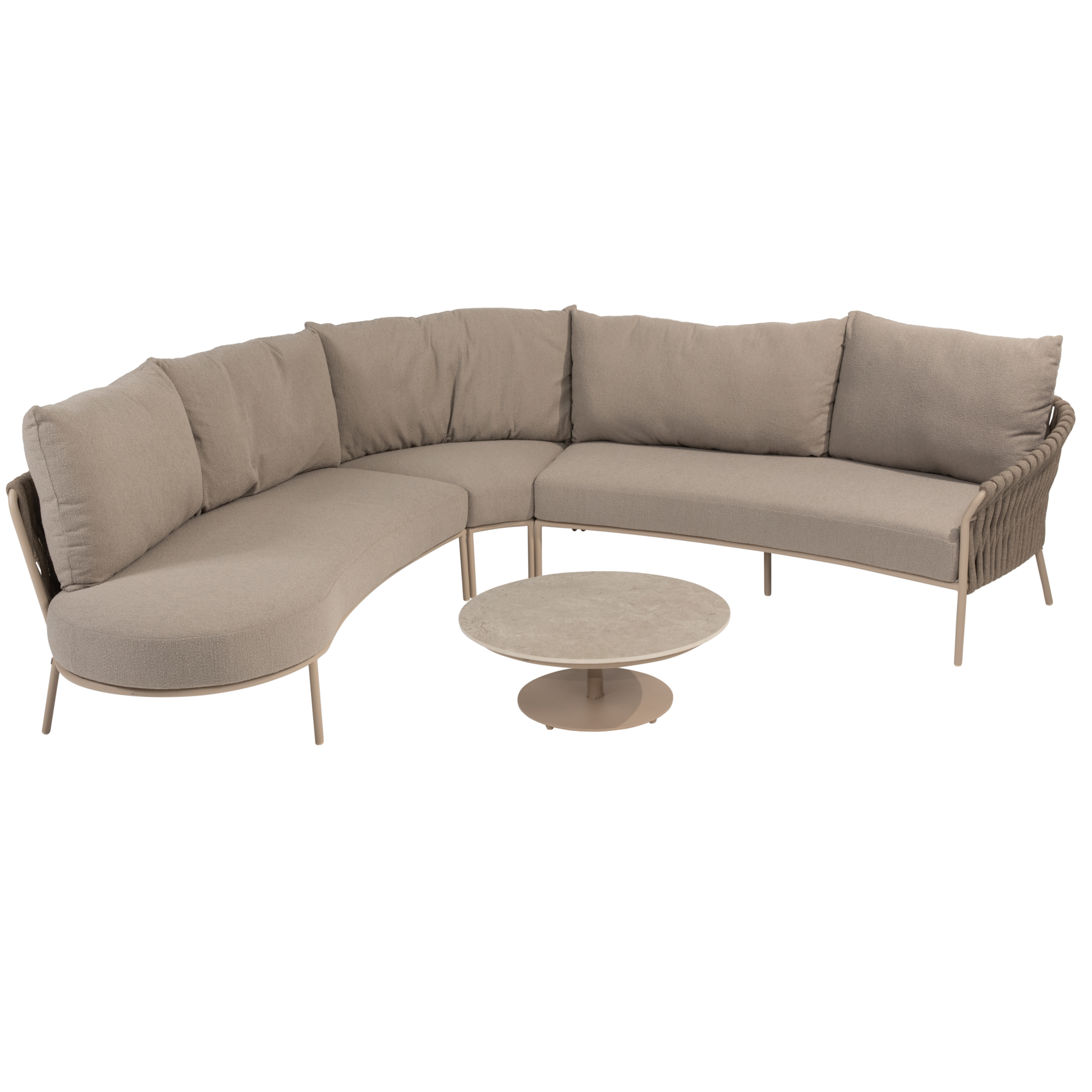 4 Seasons Outdoor Comino organische hoek loungeset 4 delig latte keramiek 