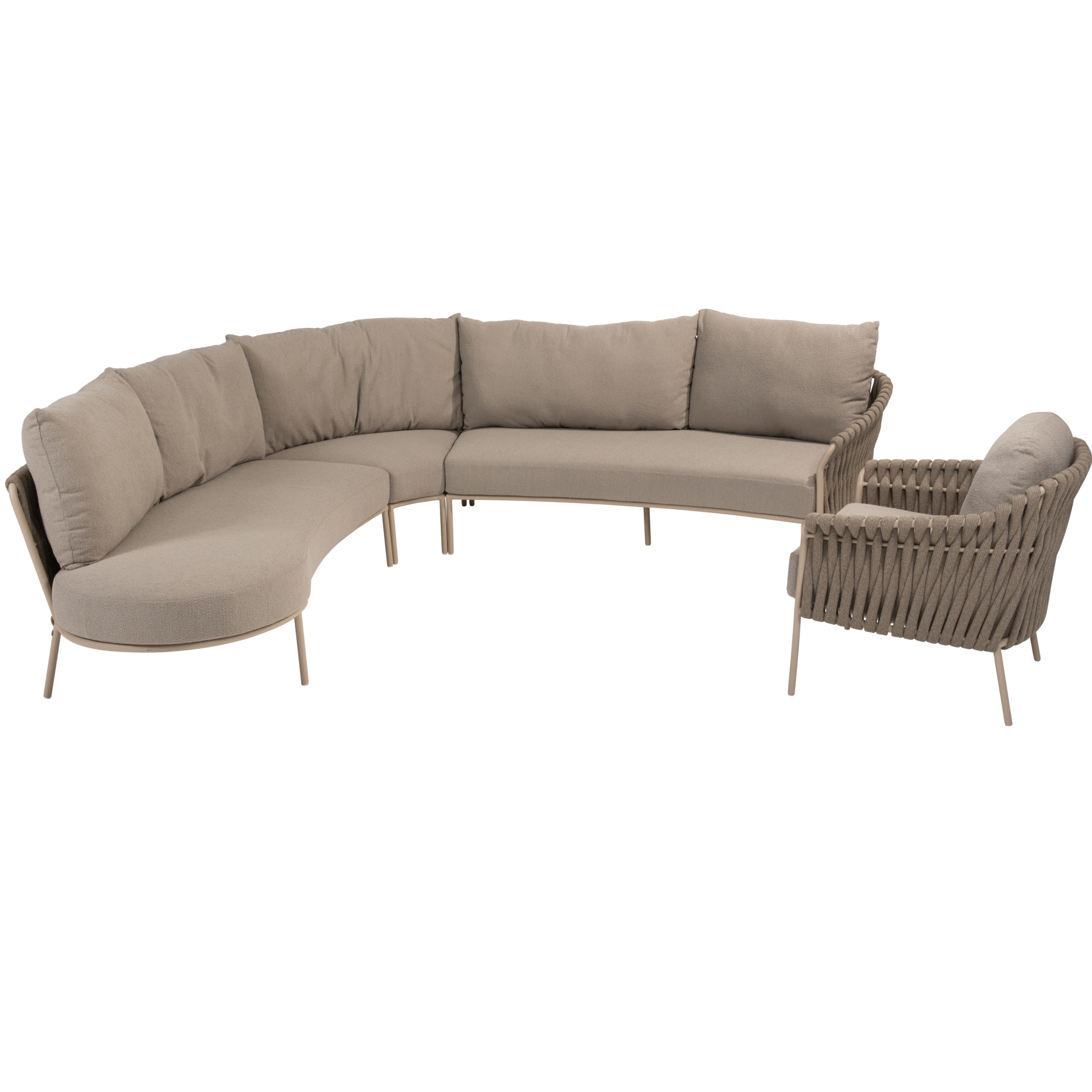 4 Seasons Outdoor Comino loungeset 4 delig rope latte 