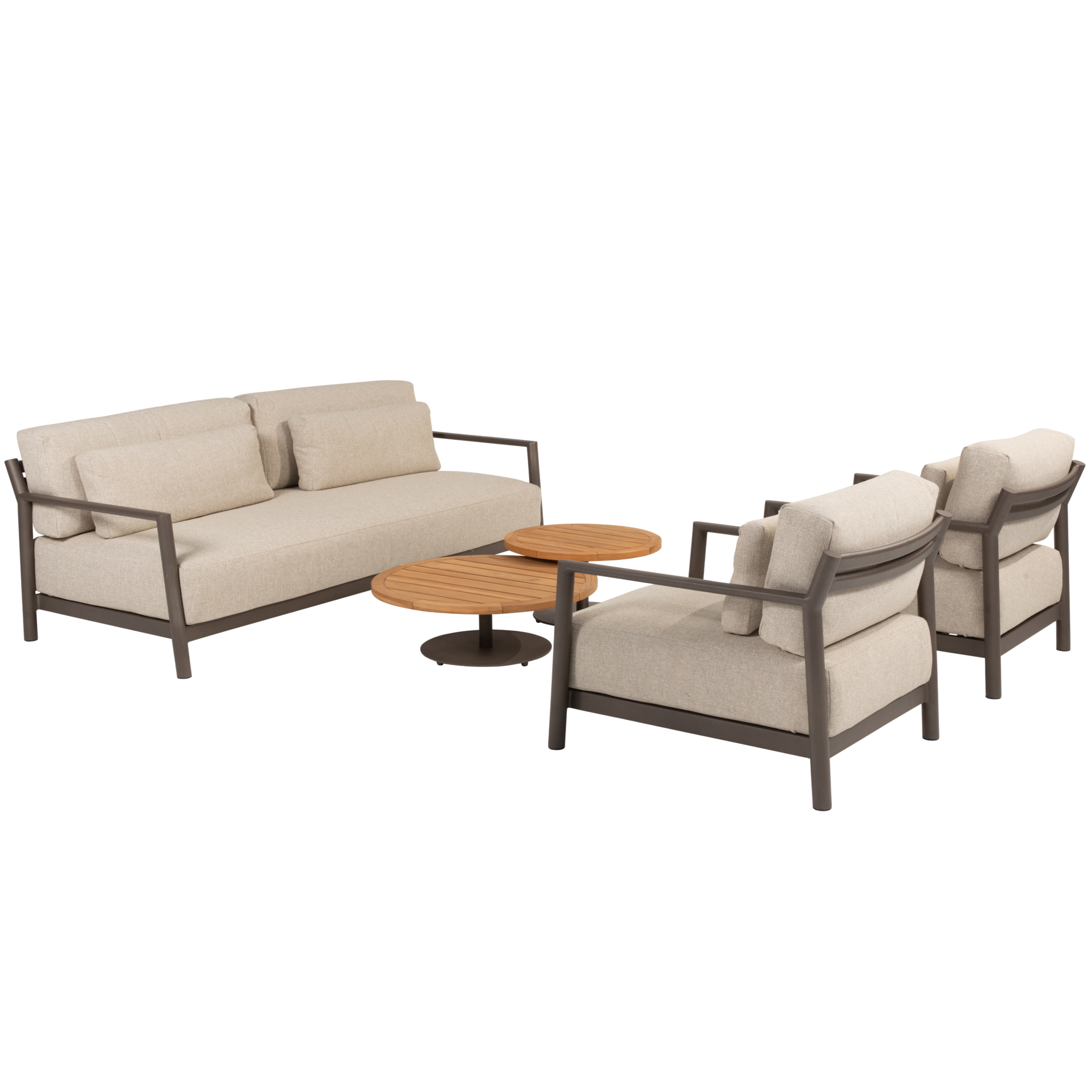 4 Seasons Outdoor Volta Capresi stoel bank loungeset 5 delig teak terre 