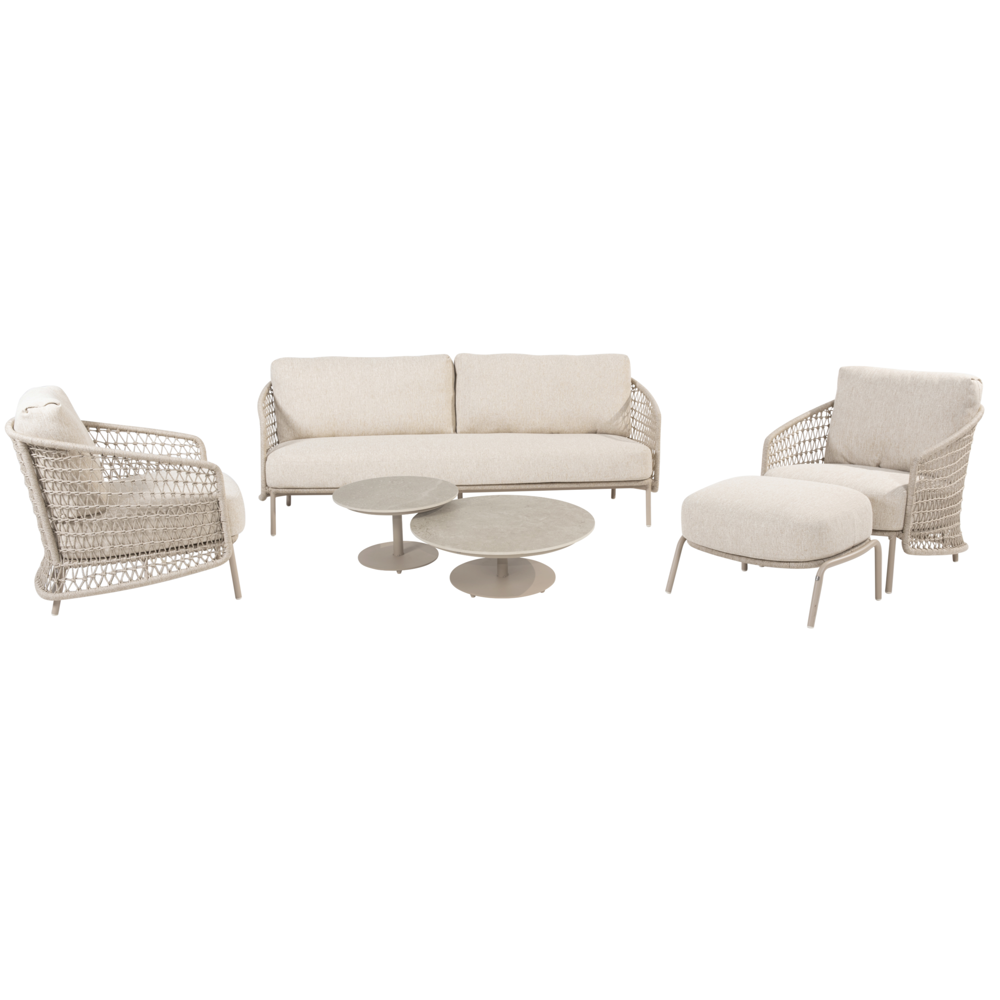 4 Seasons Outdoor Puccini stoel bank loungeset 6 delig keramiek latte 