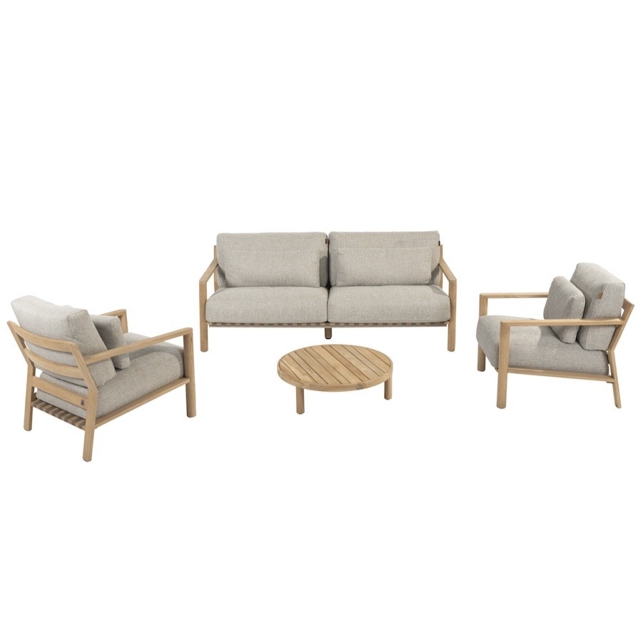 4 Seasons Outdoor Lucas stoel bank loungeset 4 delig naturel teak 