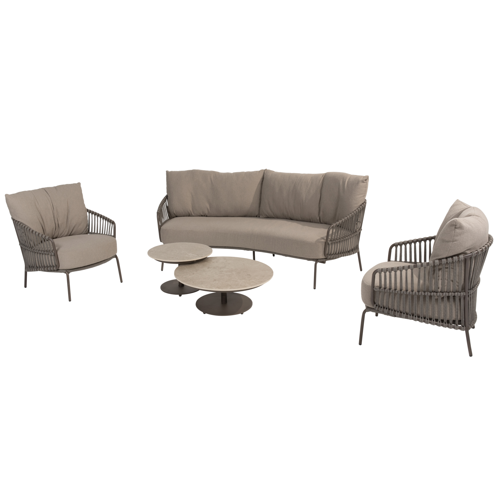 4 Seasons Outdoor Boaz Capalbio stoel bank  loungeset 5 delig keramiek rope terre 