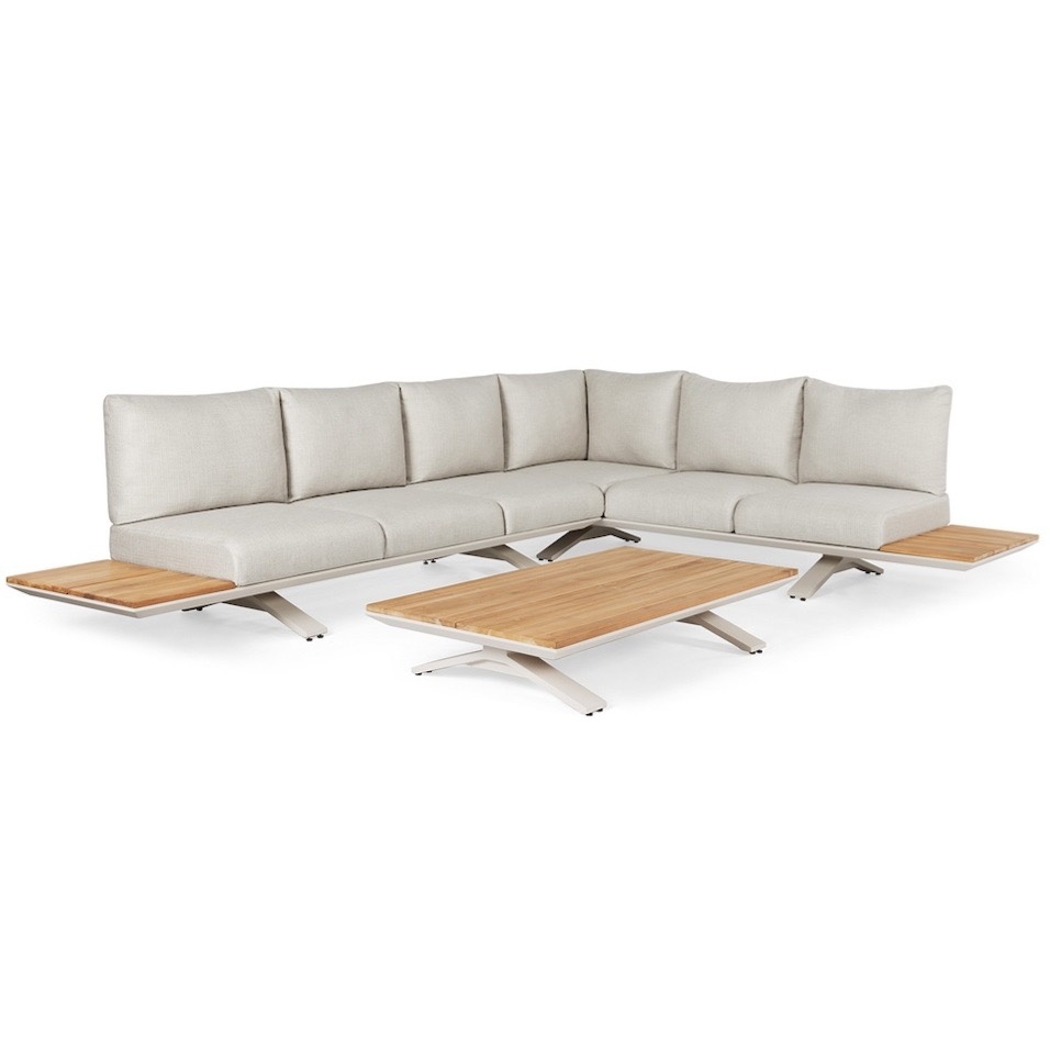 SUNS Stockholm hoek loungeset 3 delig camel sand naturel mixed weave 