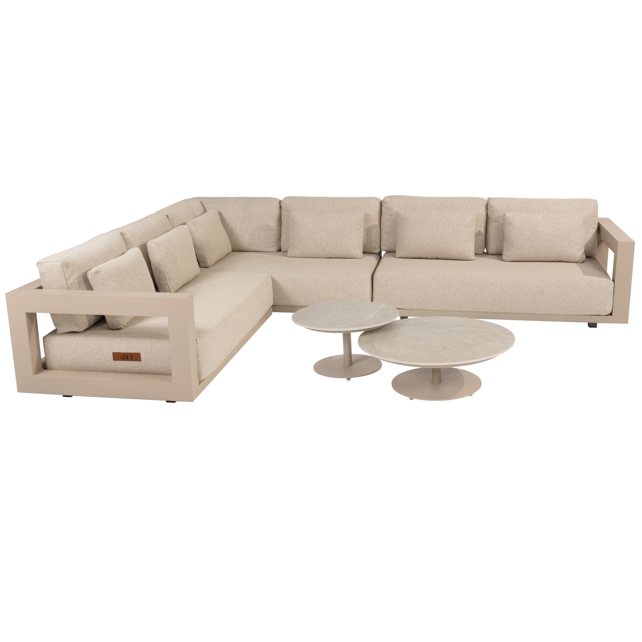 4 Seasons Outdoor Boaz Metropolitan hoek loungeset 5 delig keramiek latte 