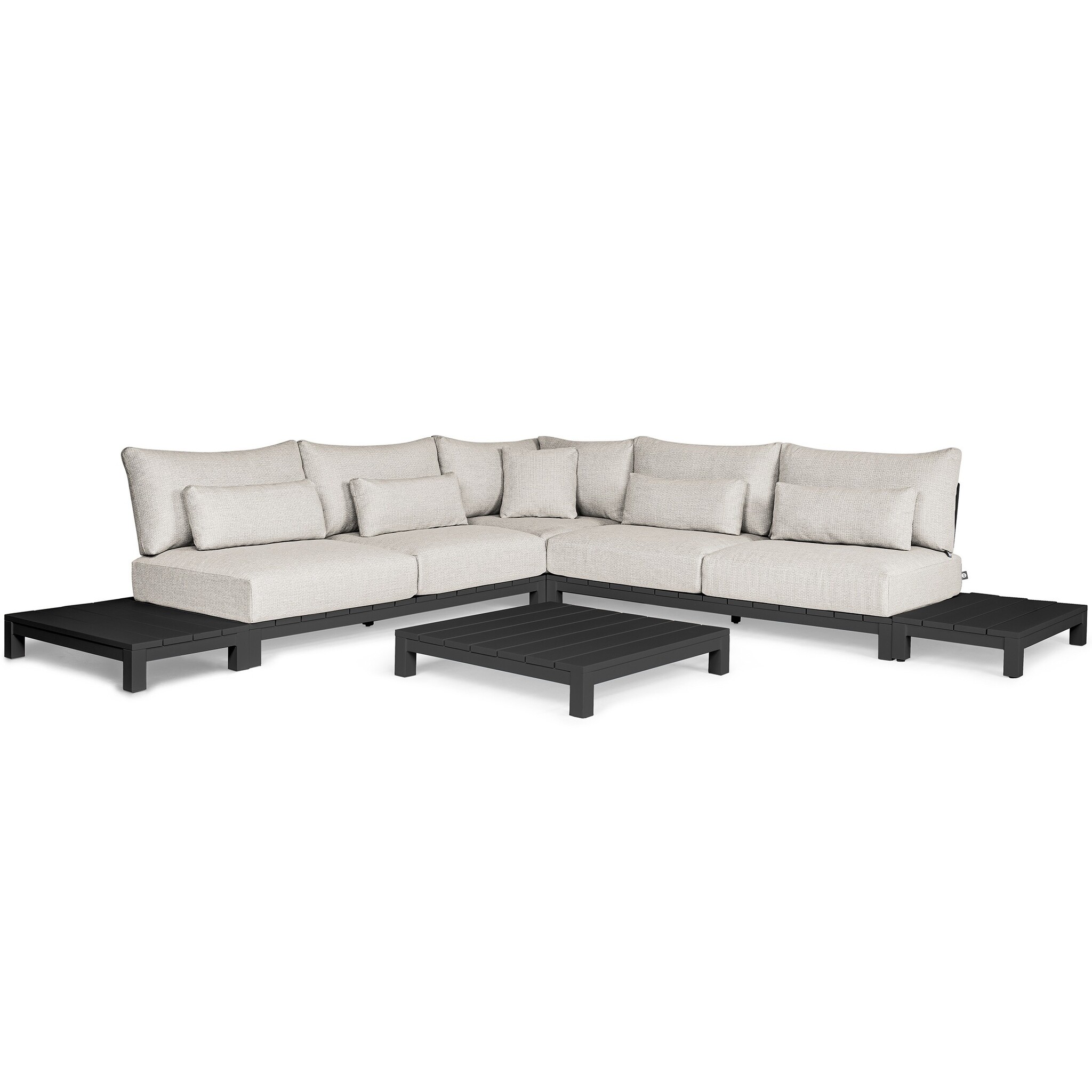 SUNS Evora  hoek loungeset 6 delig natural mixed weave / matt black frame 