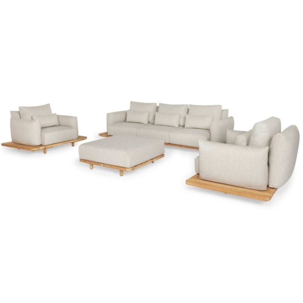 SUNS Bora stoel bank loungeset 4 delig naturel gravel 