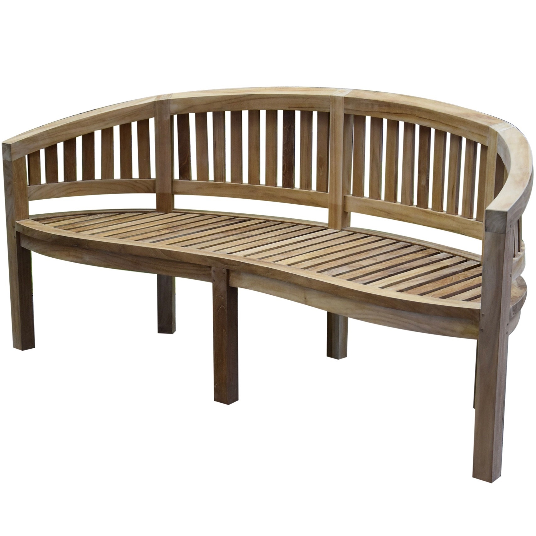 AVH-Collectie Bananen tuinbank 180 cm rechte rugleuning teak