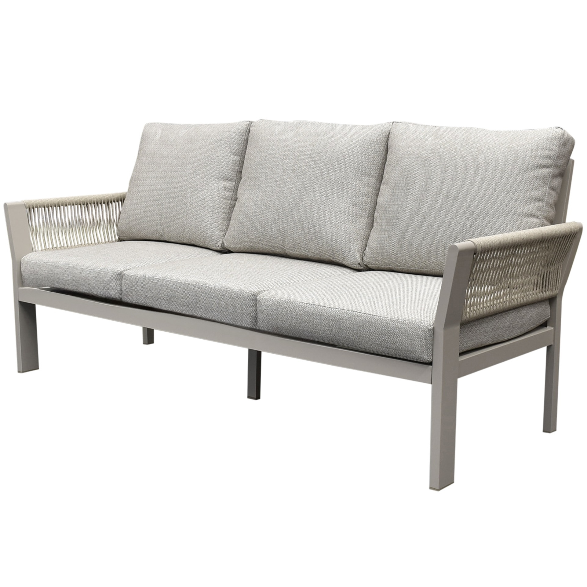 AVH-Collectie Saigon 3-zitsbank aluminium latte soft grey kussens